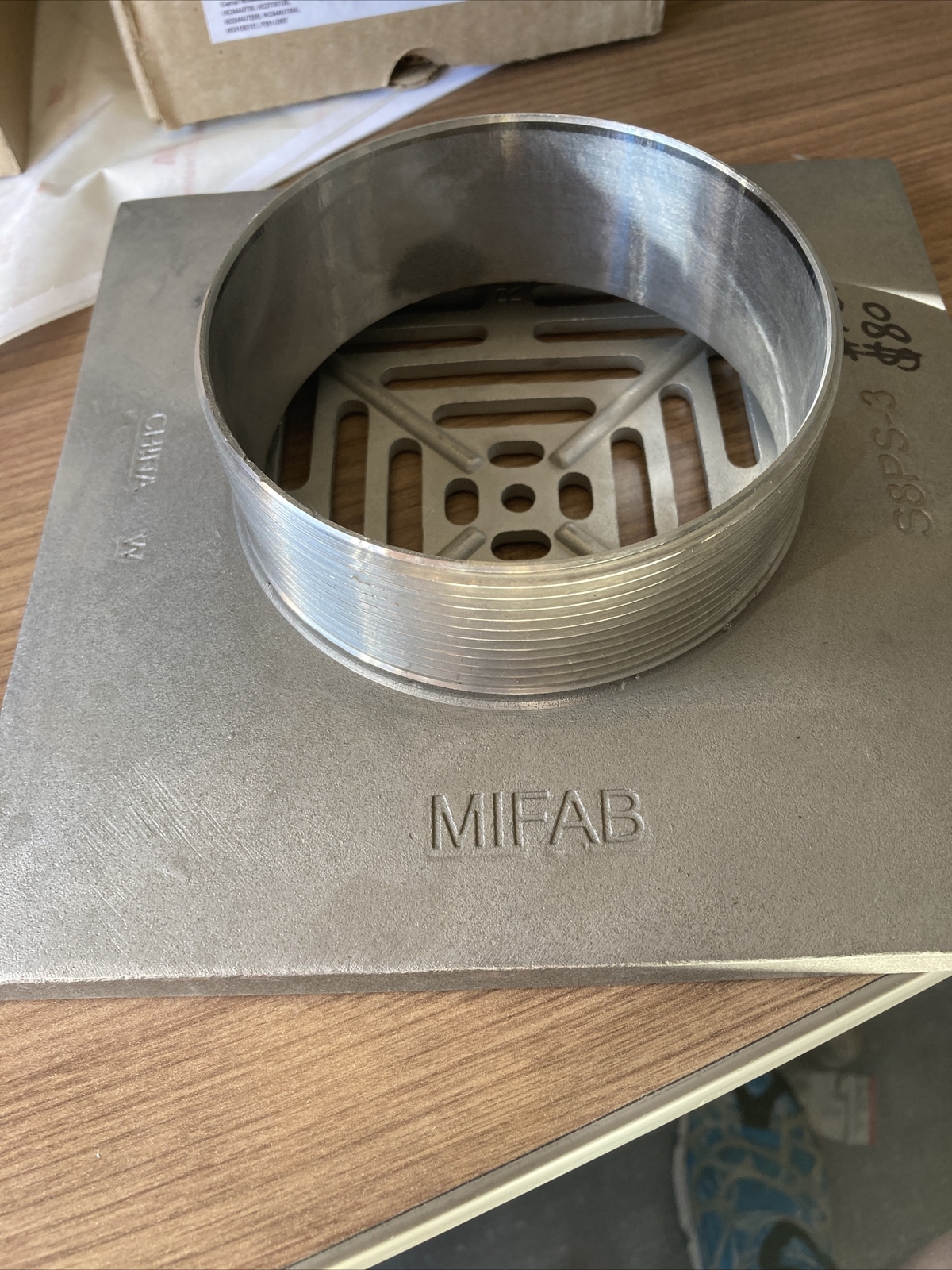 Mifab S8PS -3 Reinforced 8″ Square Strainer Floor Shower Drain Stainless 304