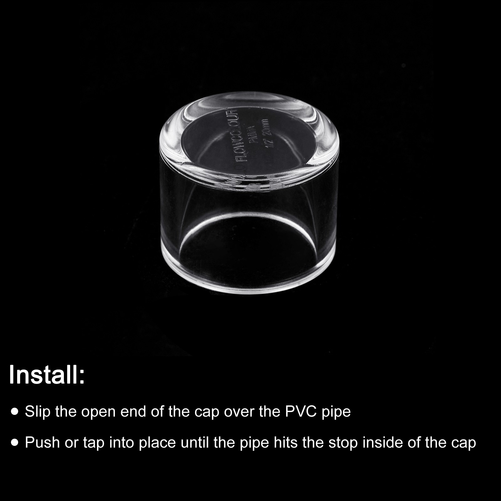 4Pcs Pipe End Cap Fitting, 20mm/0.79″ Acrylic Pipe Plug Adapter, for Aquariums
