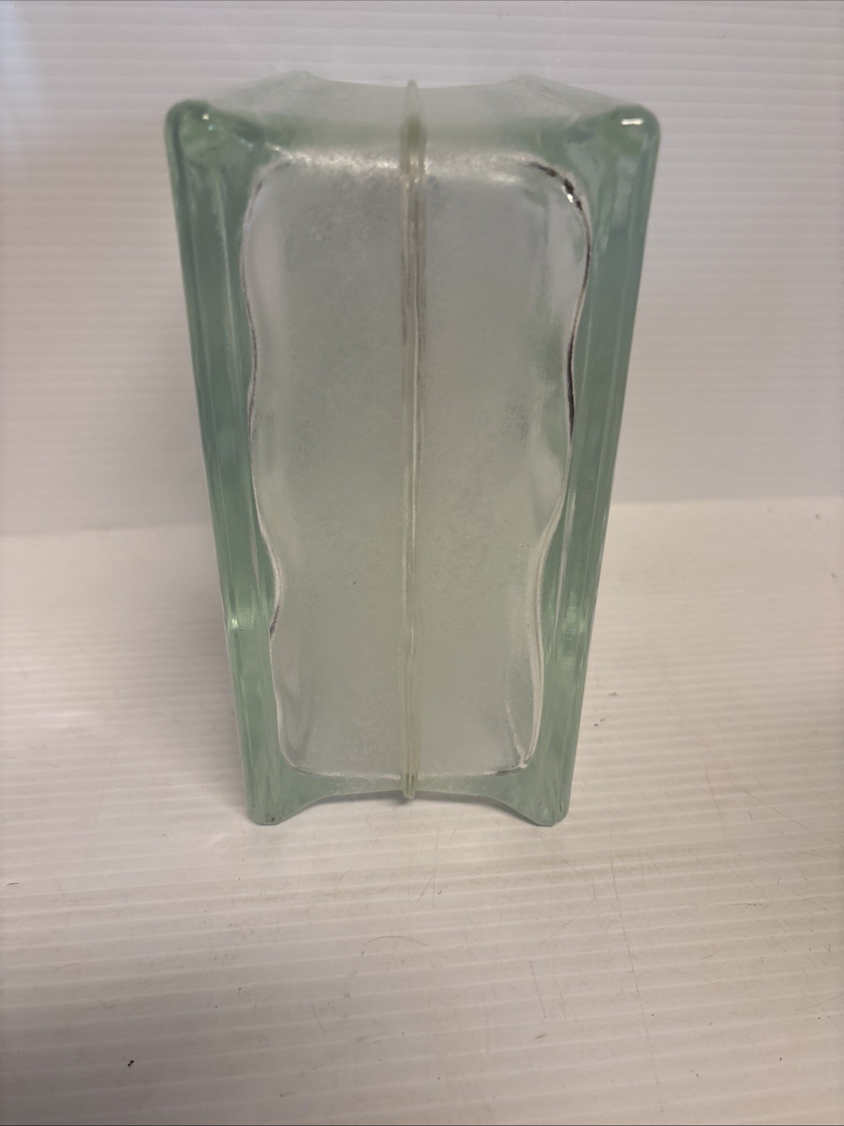 Pittsburgh Corning Decora Glass Block 8X8X4″ RETIRED New Wavy Brick NOS USA