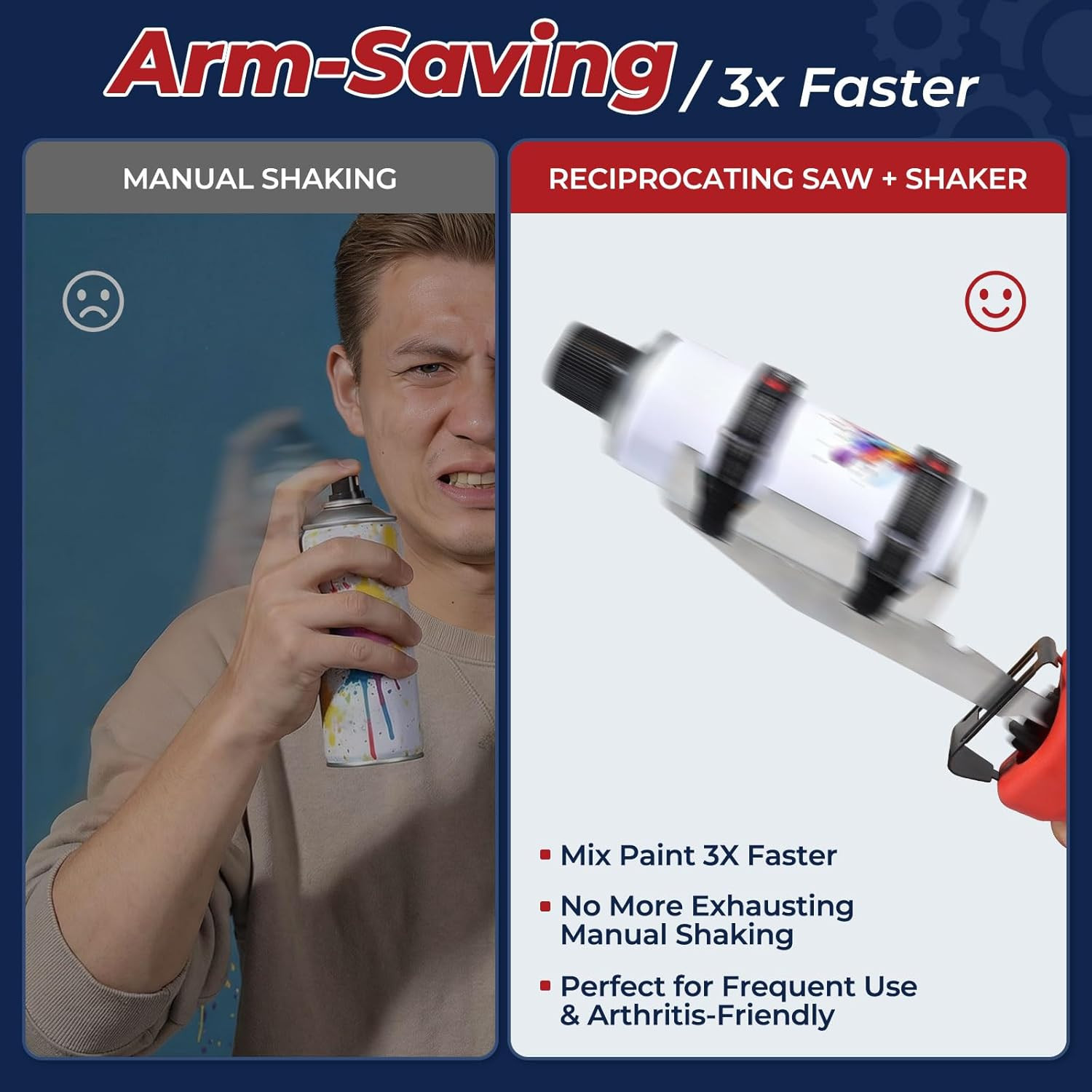 Spray Paint Can Shaker for Reciprocating Saws, Stainless Steel Paint Mixer Attac