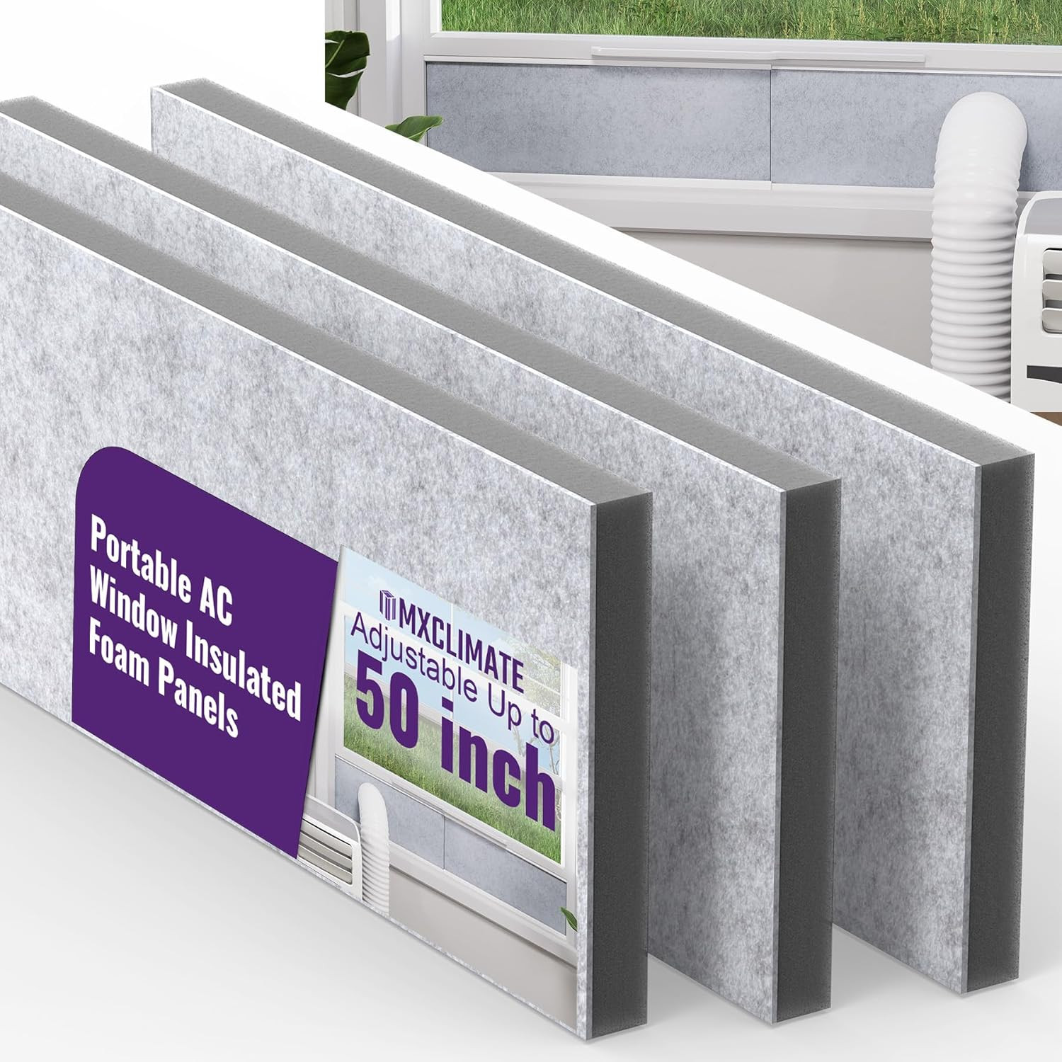 Insulated Foam Panels for Portable AC Window Vent Kit,Adjustable Thick Air Condi