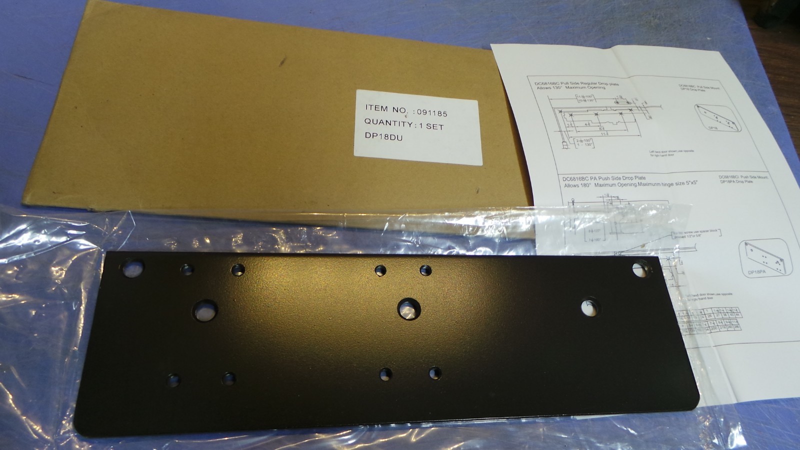 1 – LSDA 091185 Drop Plate DC6816 Parallel Arm, Aluminum Color. NEW DP18DU