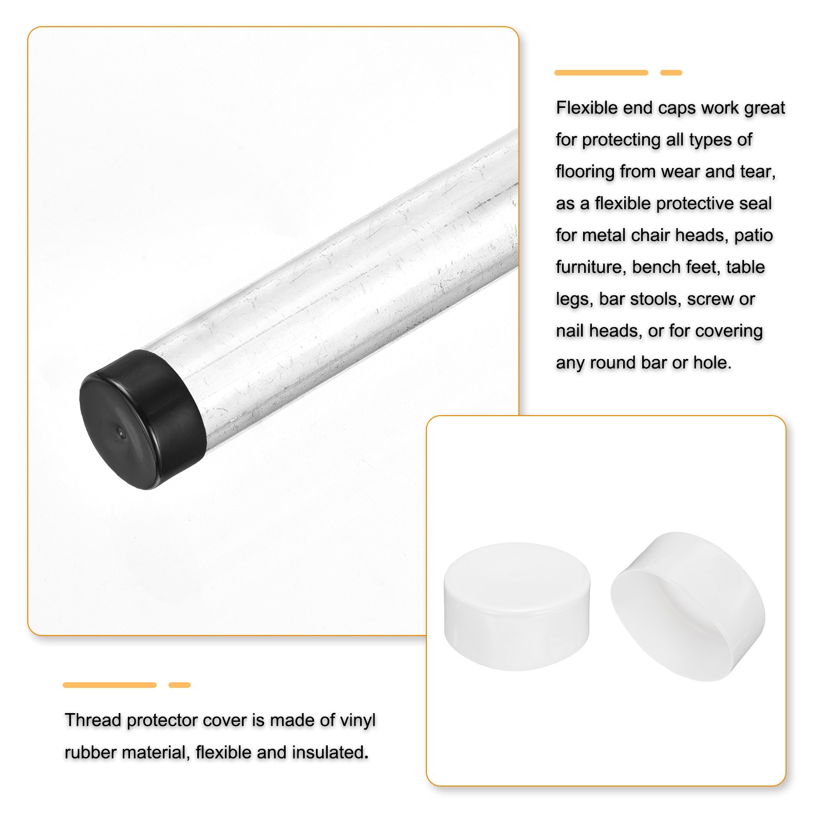 Clear 130mm Rubber End Caps Round Vinyl Plug Insert Rubber Flexible