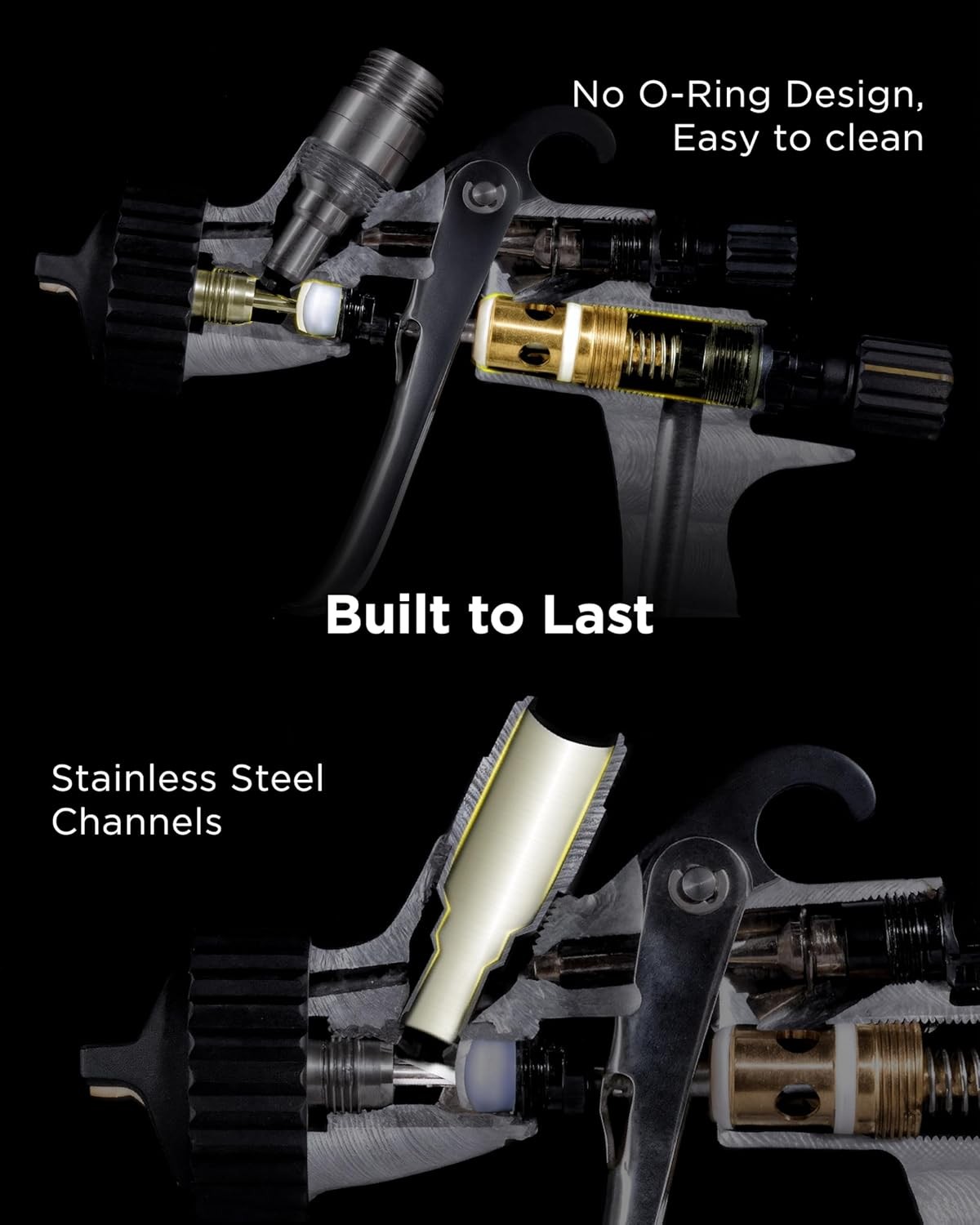 InoKraft Drizzle Pro LVLP Spray Gun, Precise Low-Overspray Performance with