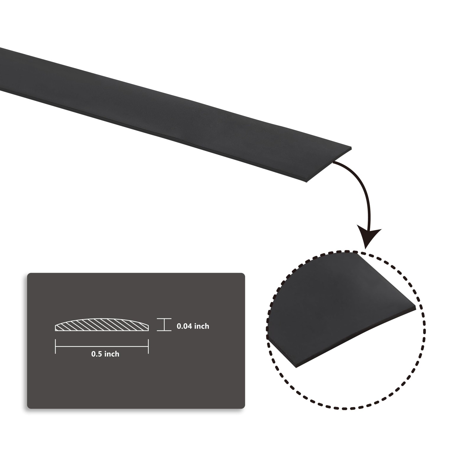 Black Mirror Border Peel and Stick Molding Trim 1/2 IN X 16.4 FT, Shiny