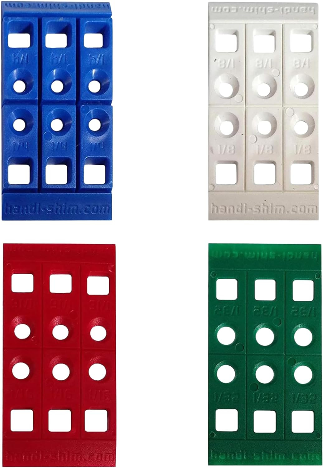 Plastic Construction Shims & Spacers Variety Pack – Assorted 4 Thicknesses (1/32