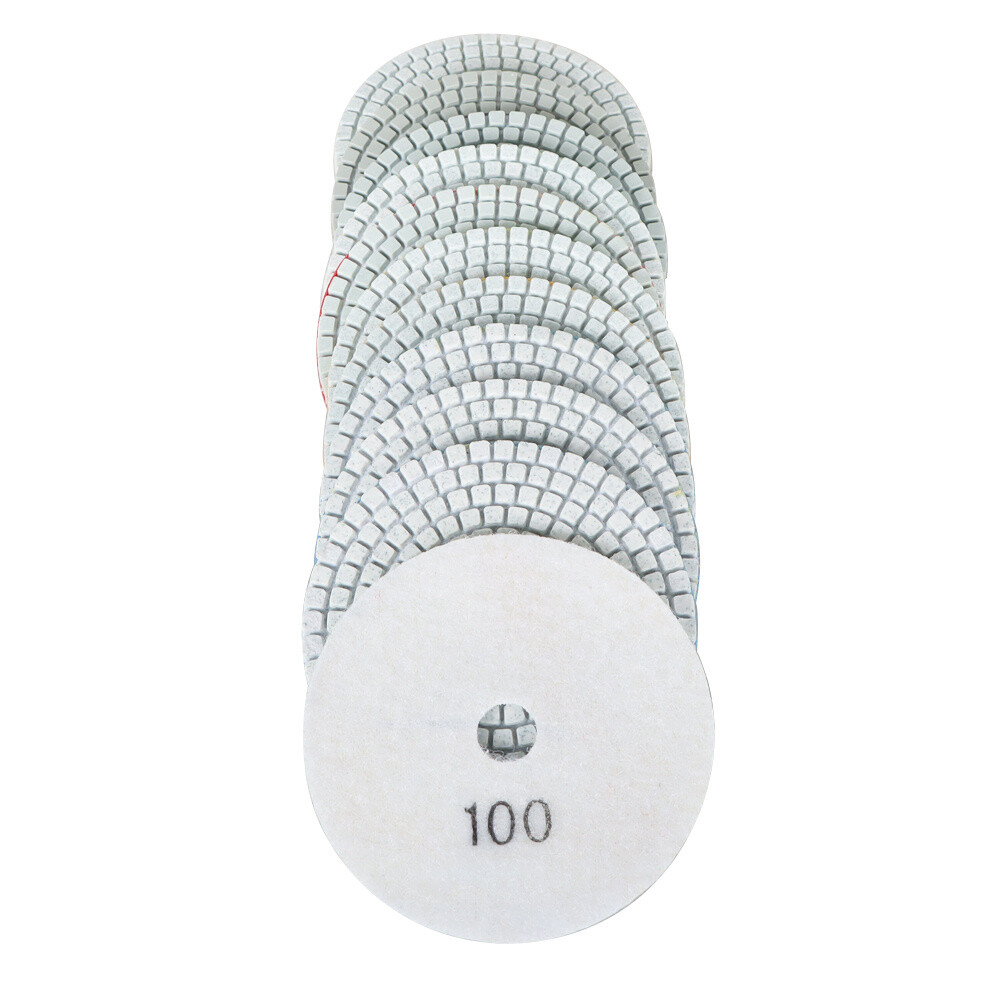 12 PCS Diamond Polishing Pads Wet Dry 4 Inch Set Kit For Granite Concrete Marble