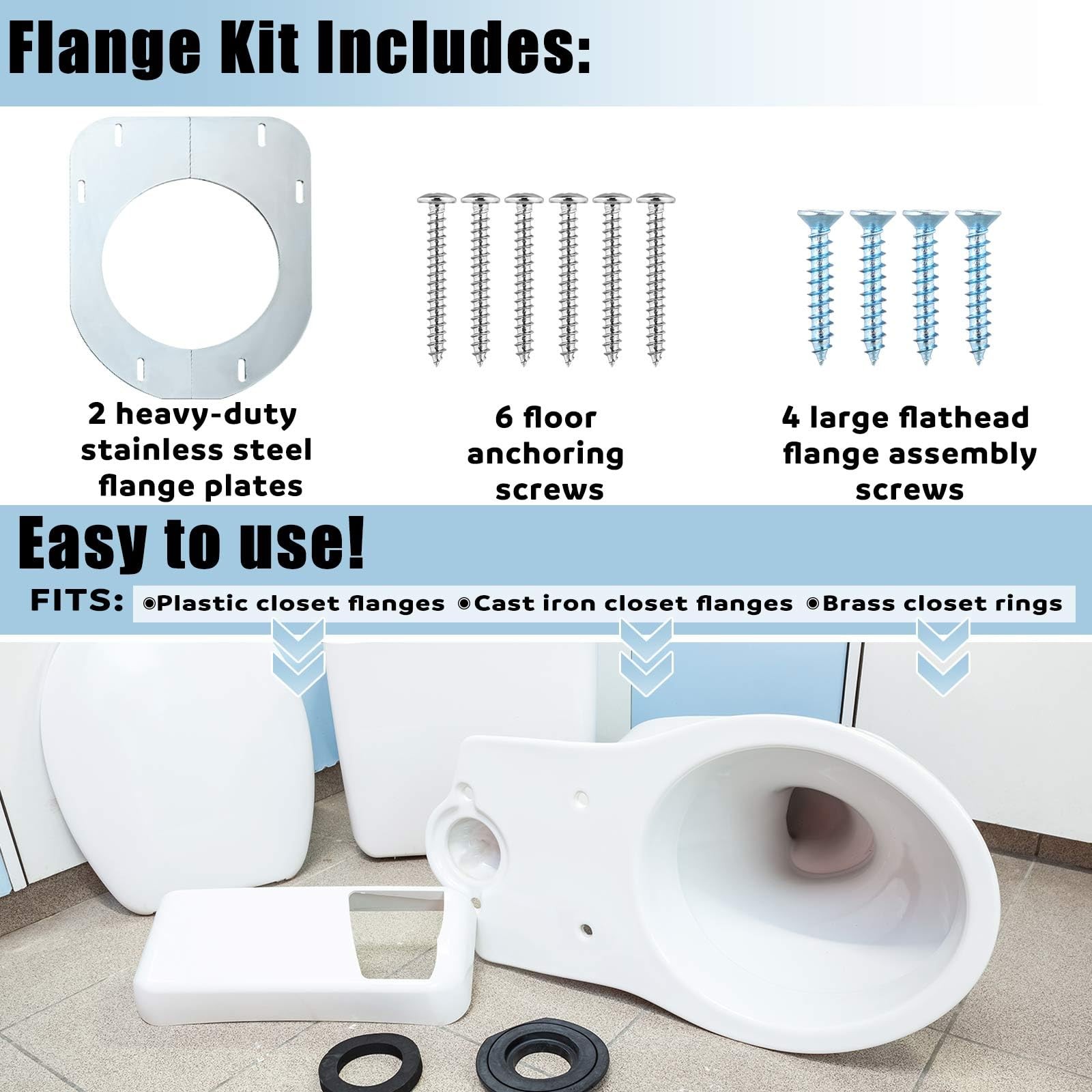Gisafai Toilet Flange Support Plate Closet Floor Repair Ring Bracket…