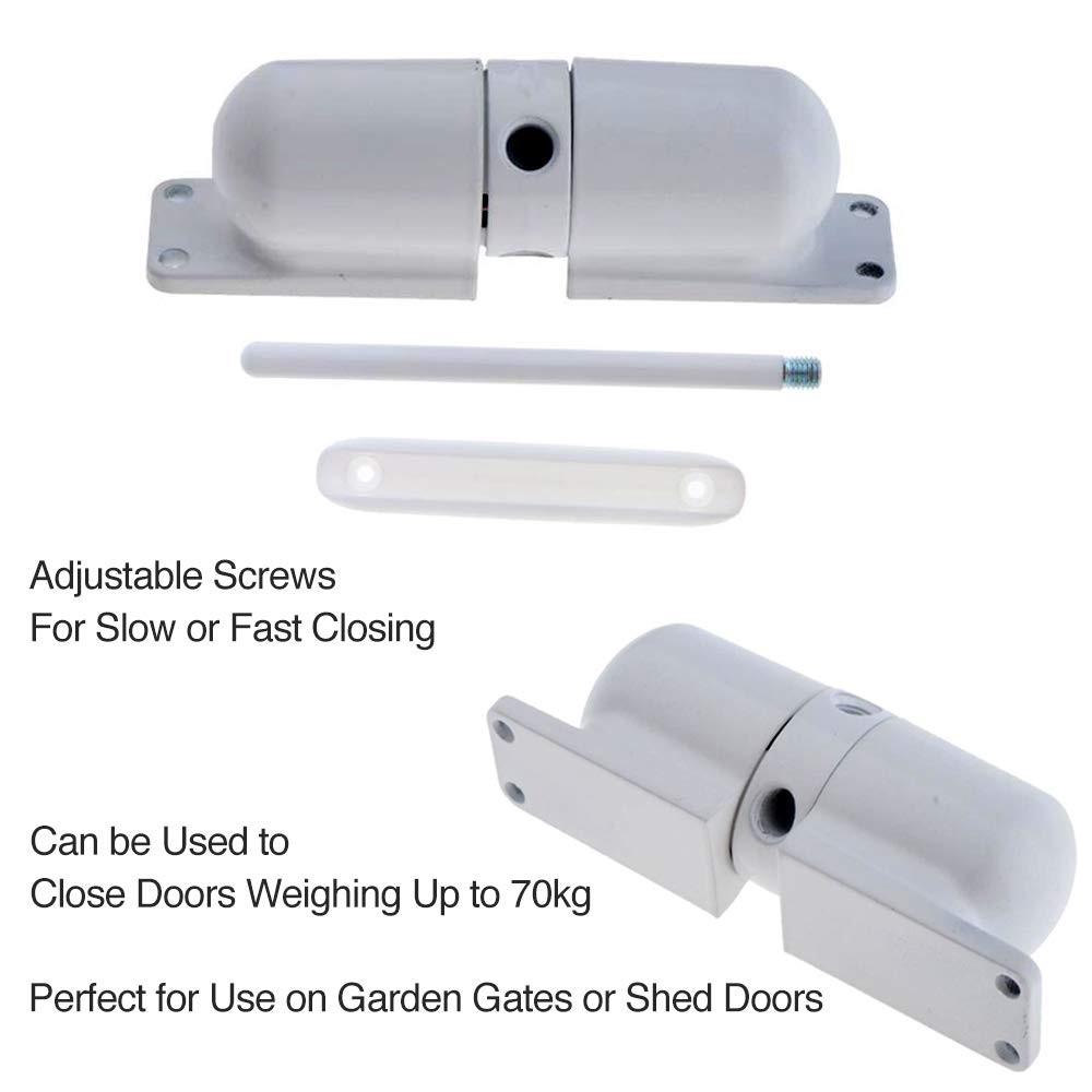 Safety Spring Door Closer Adjustable Hinge Automatic Self Closing White