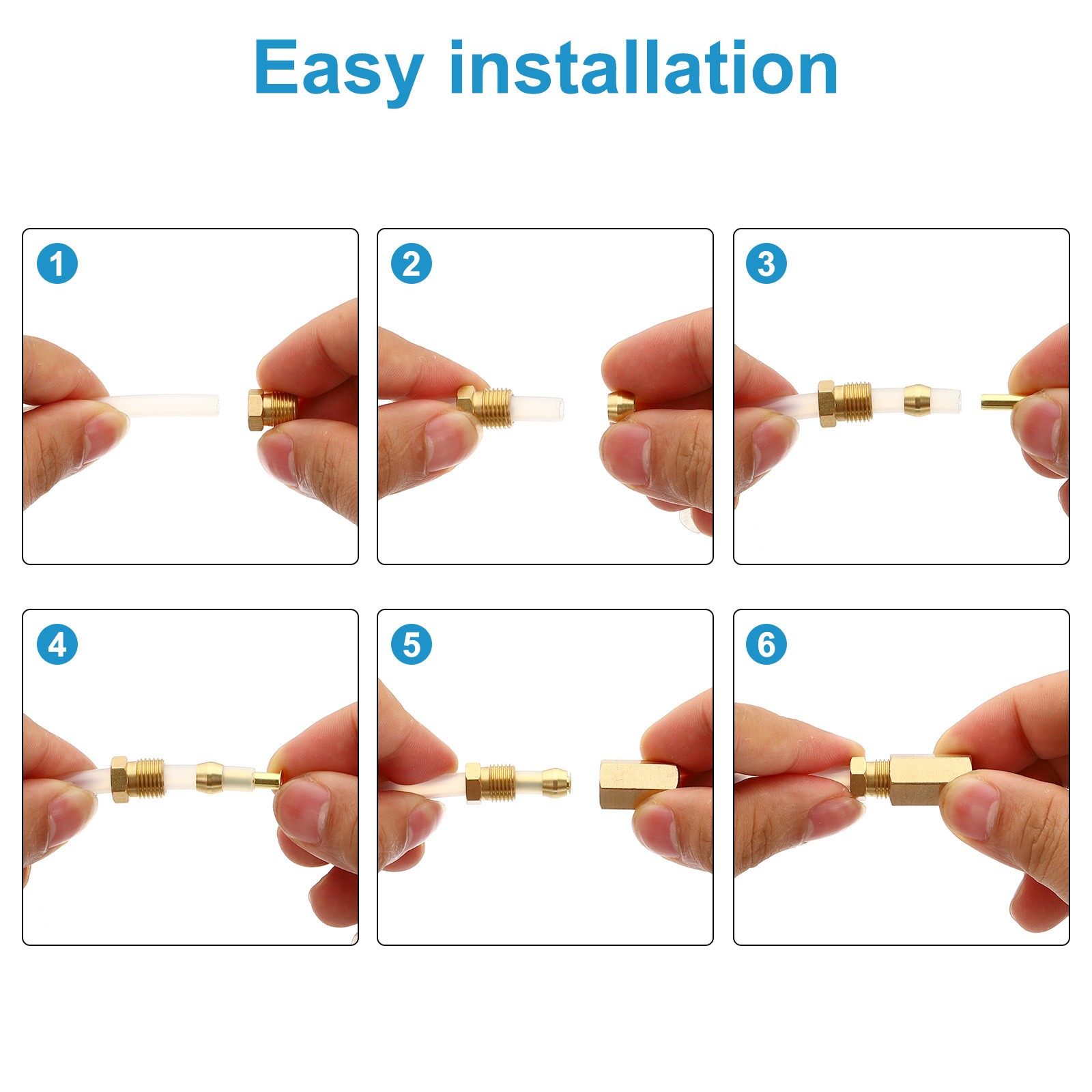 50Pcs Brass Compression Insert Compression Insert Tube Support for 1/2″ OD Tube