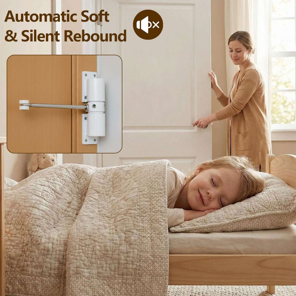 Universal Door Closer with Adjustable Spring Heavy Duty 45-90lbs for Residential