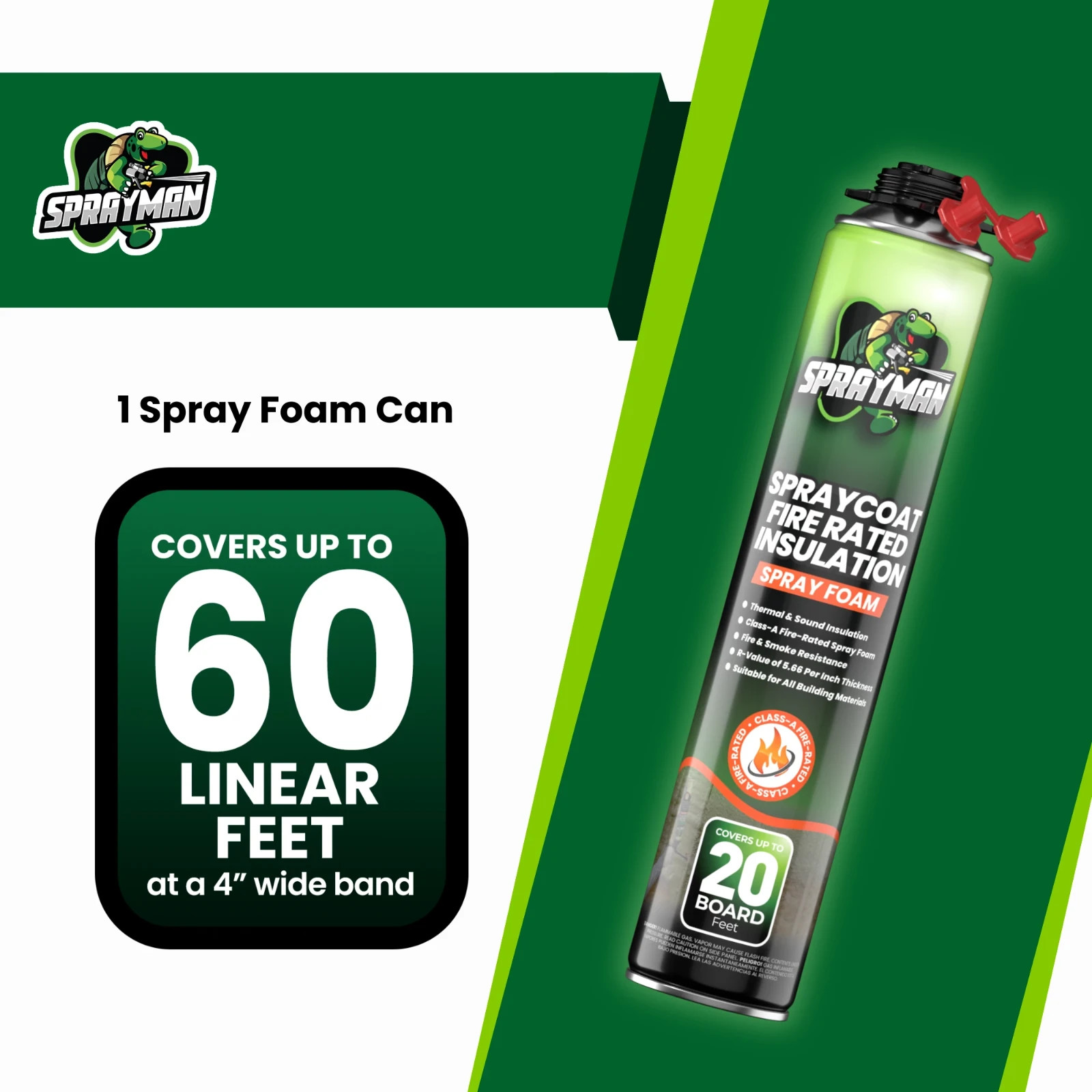 Sprayman Spraycoat Fire Rated Closed Cell Insulation Foam 27.1oz 6 Pack Not Set