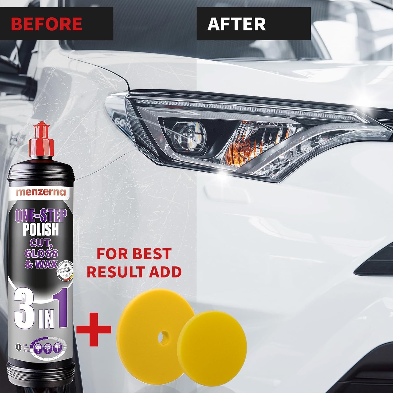 Menzerna 3 in 1 One Step Polish – Medium Cut – high-Gloss Finish 1L