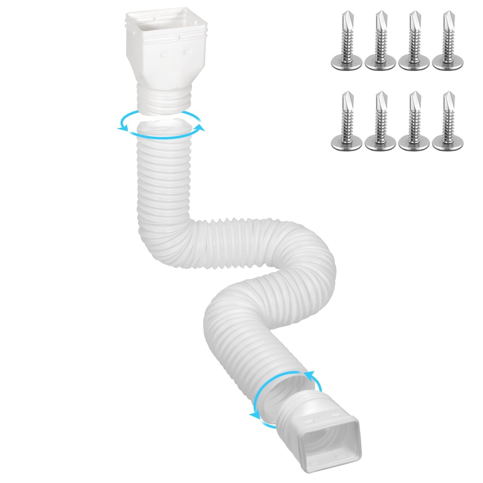 1 Pack Gutter Downspout Extensions for Rainwater Drainage, 4” Diameter Thi