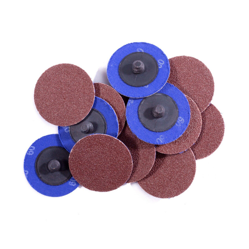 150PCS 2 inch Aluminum Oxide Roll Lock Grinding Sanding Disc Die Grinder 36 Grit
