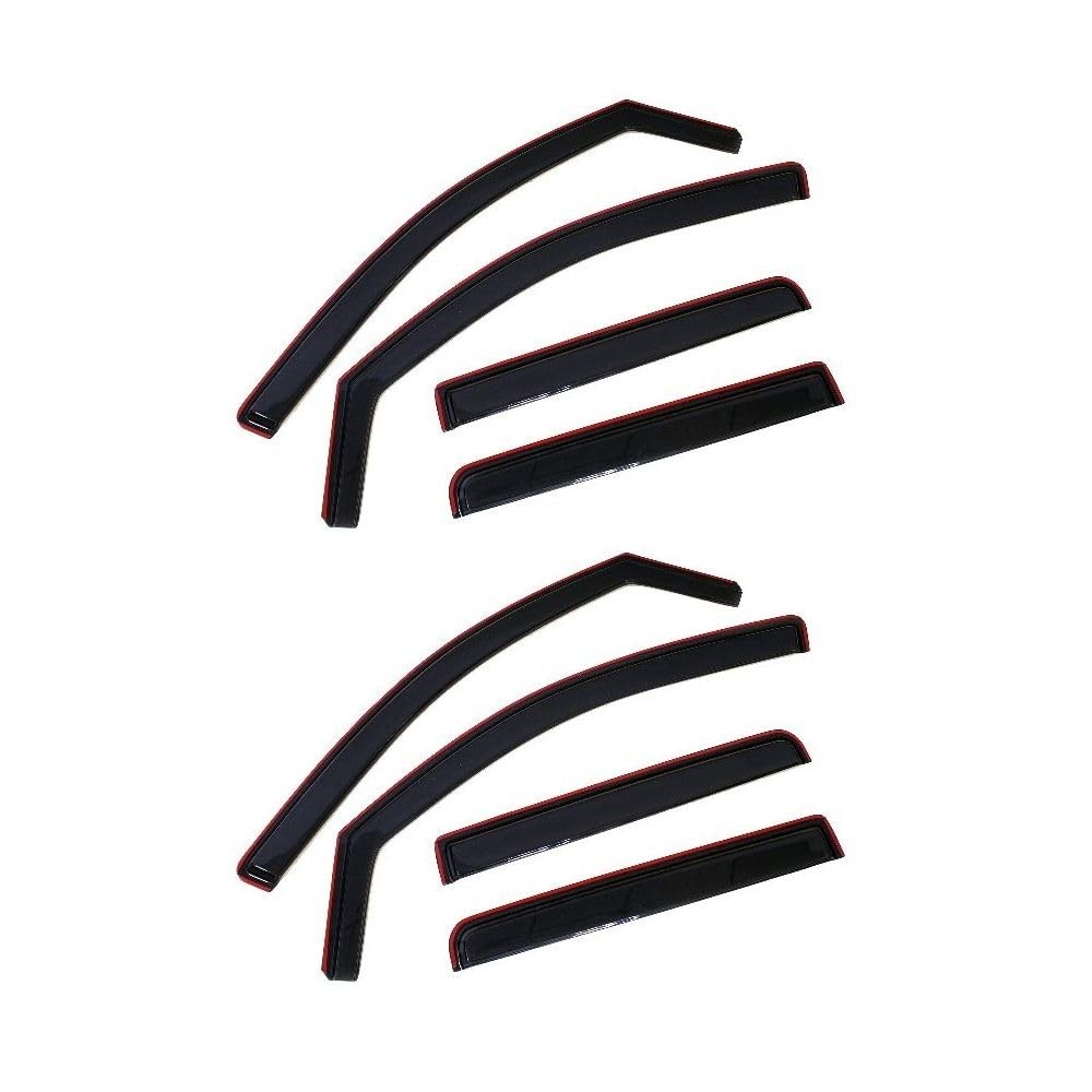 8 Pieces Dark Smoke Tint Channel Mount Window Visors for Titan 2004-2015