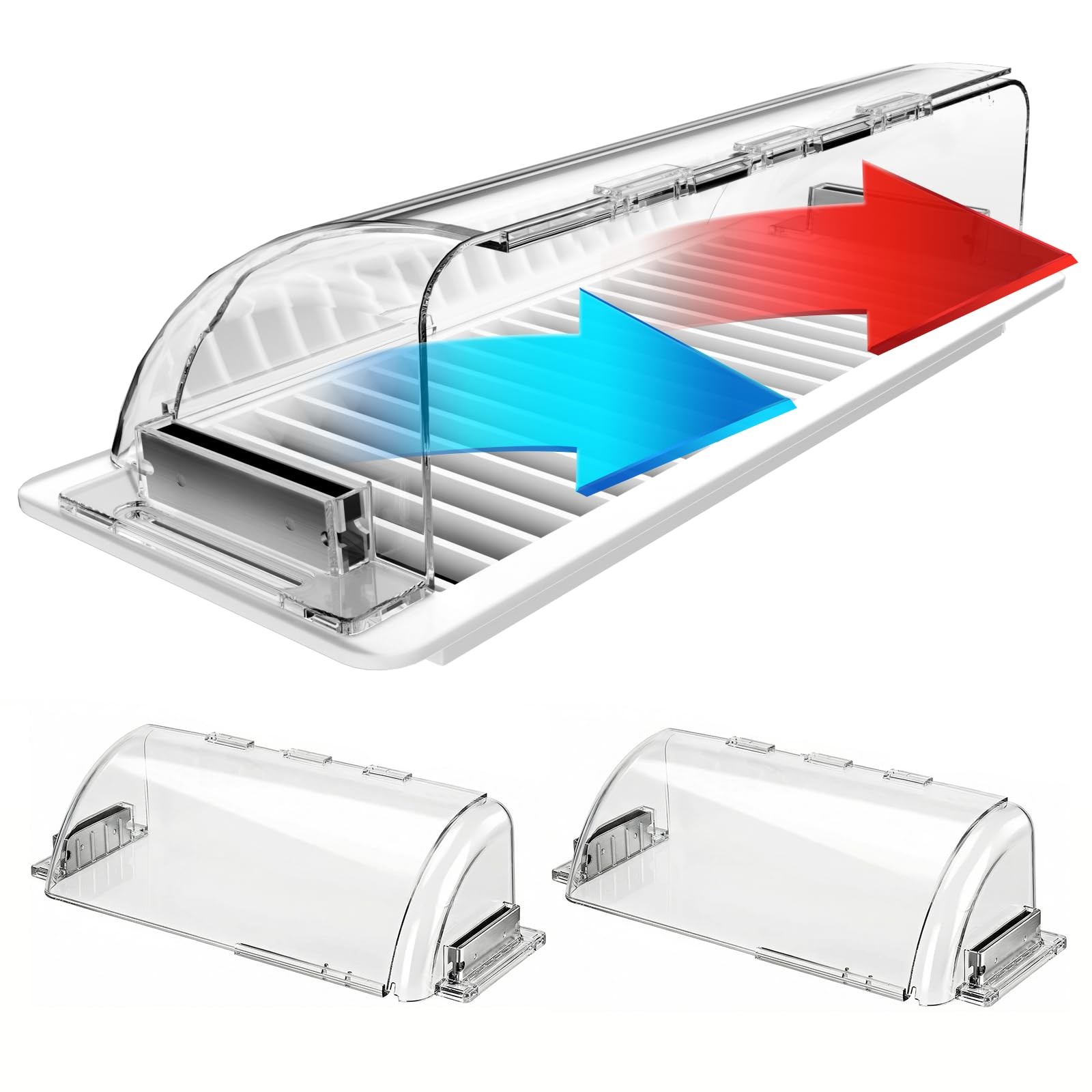 Air Vent Deflectors Adjustable Magnetic Heat and 2 Pack, transparent