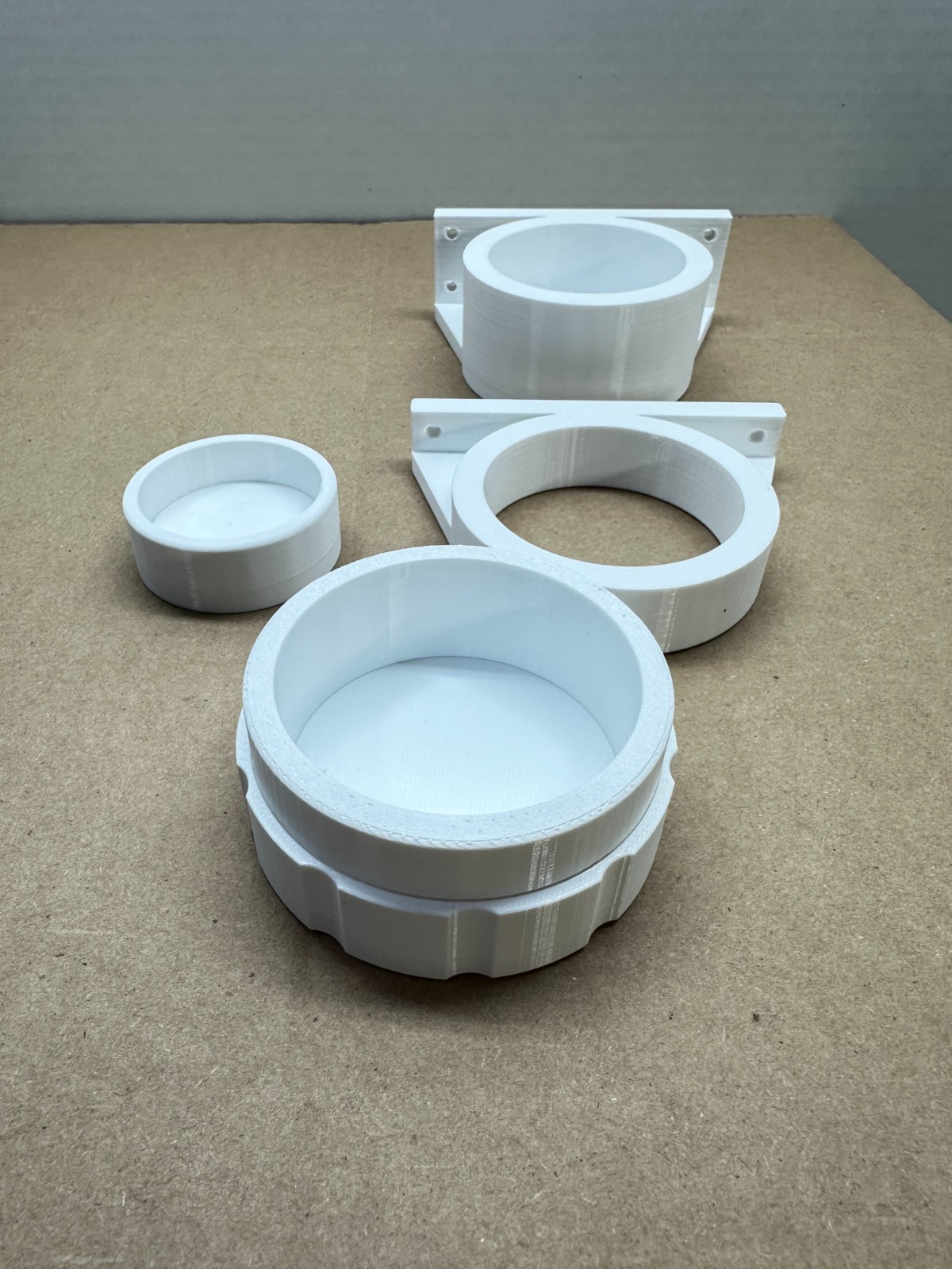 2″ PVC Wall Mount + Screw-on Lid + Bottom Support – NEW!
