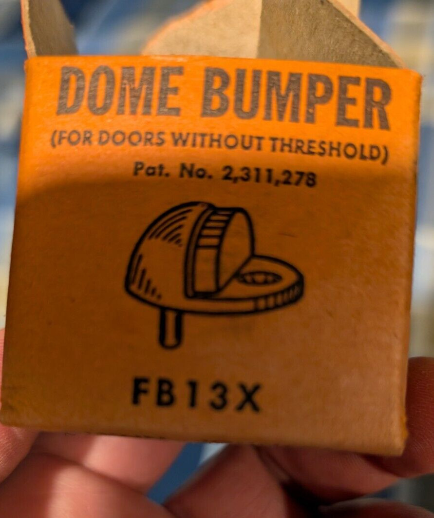 Vintage Glynn-Johnson door dome bumper FB13X hardware Nickel OEM New Boxed