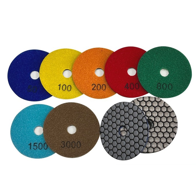 Diamond Dry Grinding Discs 100mm 4″ Granite Stone Concrete Marble 30 – 6000 Grit