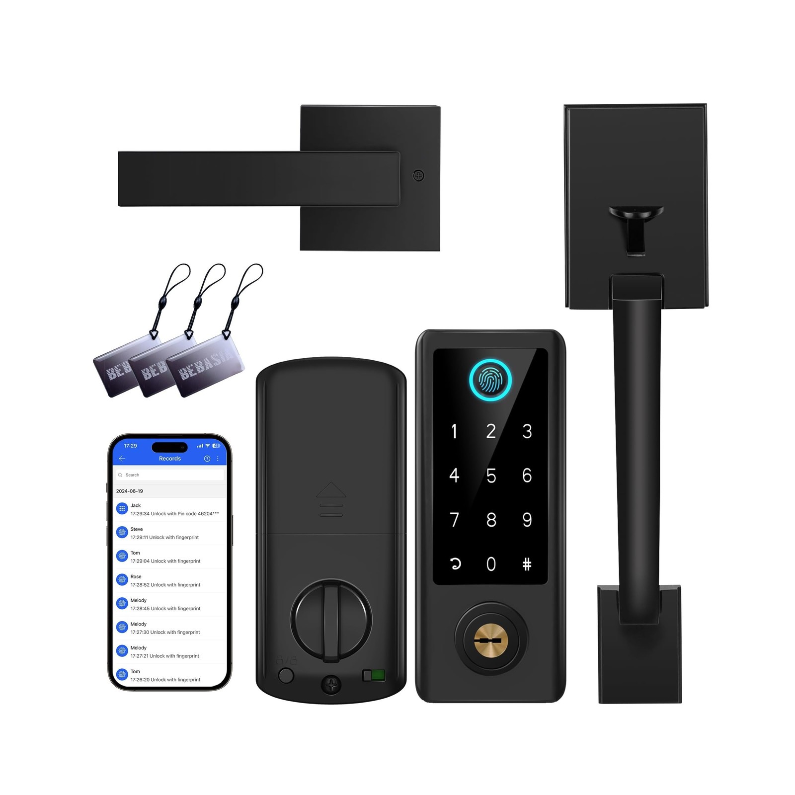 Fingerprint Door Lock with Handle Sets, BEBASIA Keyless Entry Door … Fast Ship