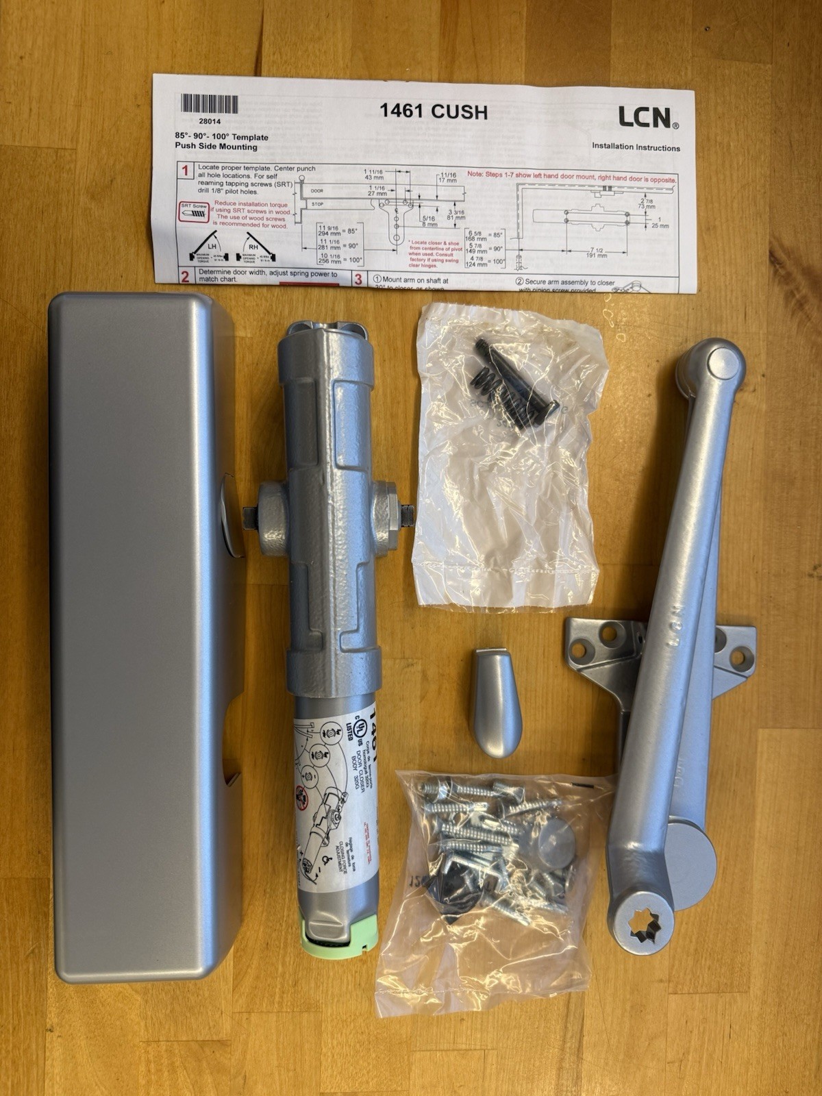 LCN Cush Arm Door Closer – 1461 MEDIUM DUTY with full cover