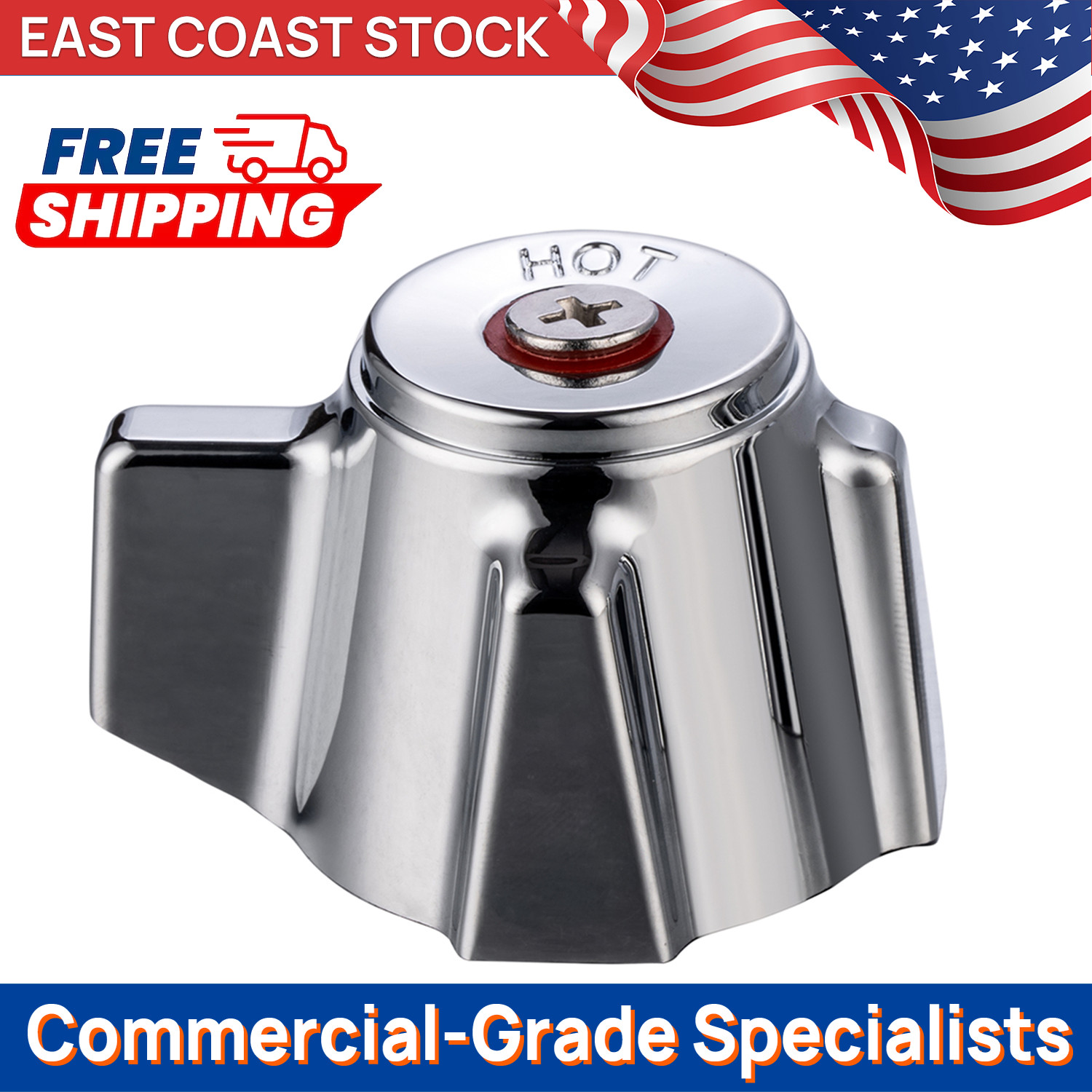 Red Knob Handle Replacement – Commercial Faucet Hot Side Part