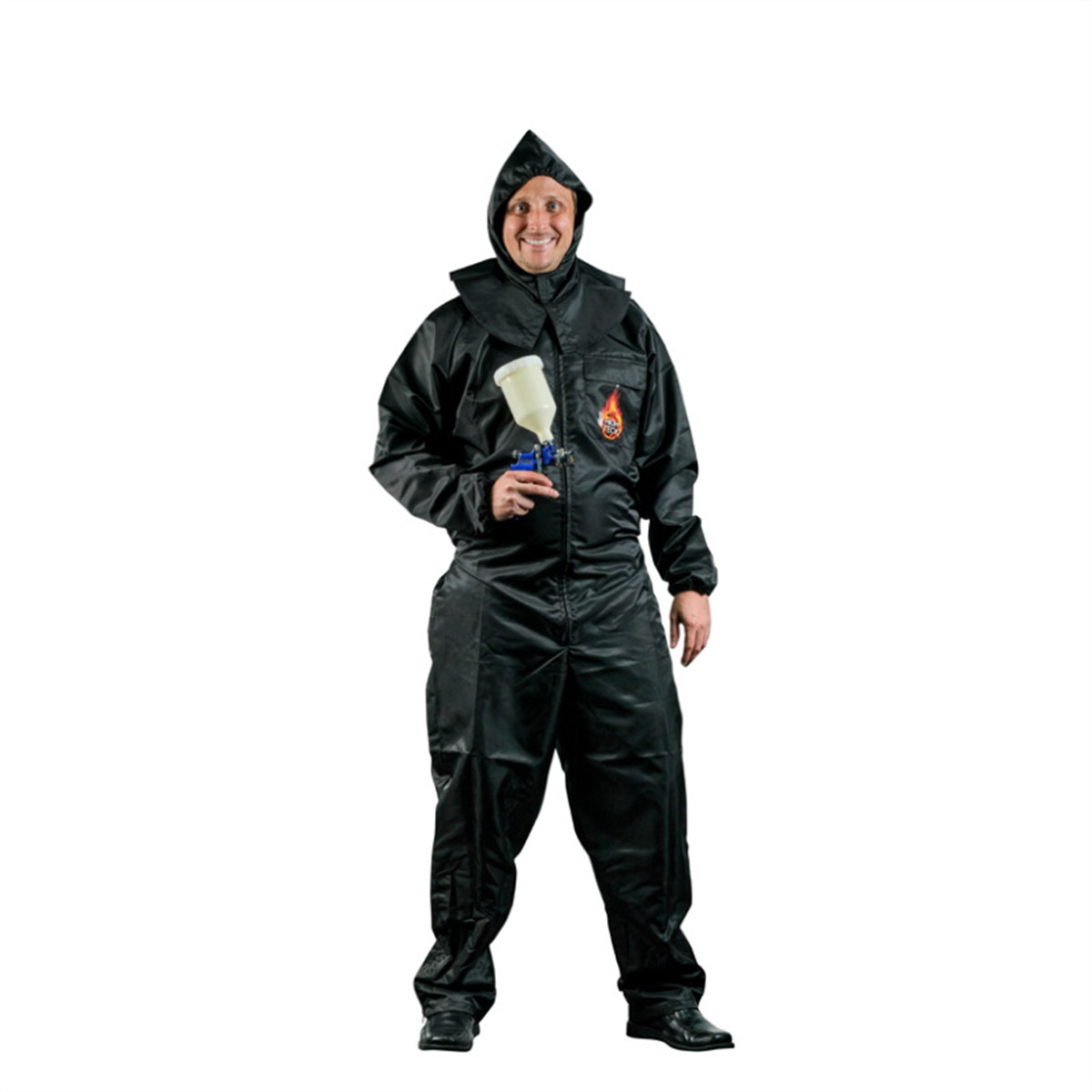 High Teck Products PS120B Premium Paint Suit, 2X-Large, Black, 2-Way Zipper HIT