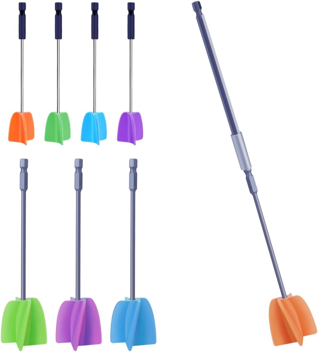 4/Large+4/Small Sizes Silicone Resin Mixer Paddles,Reusable Reusable Paint and R