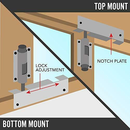 Patio Sliding Door Security Foot Lock Kick Lock, Fits on Top Rail-Childproof