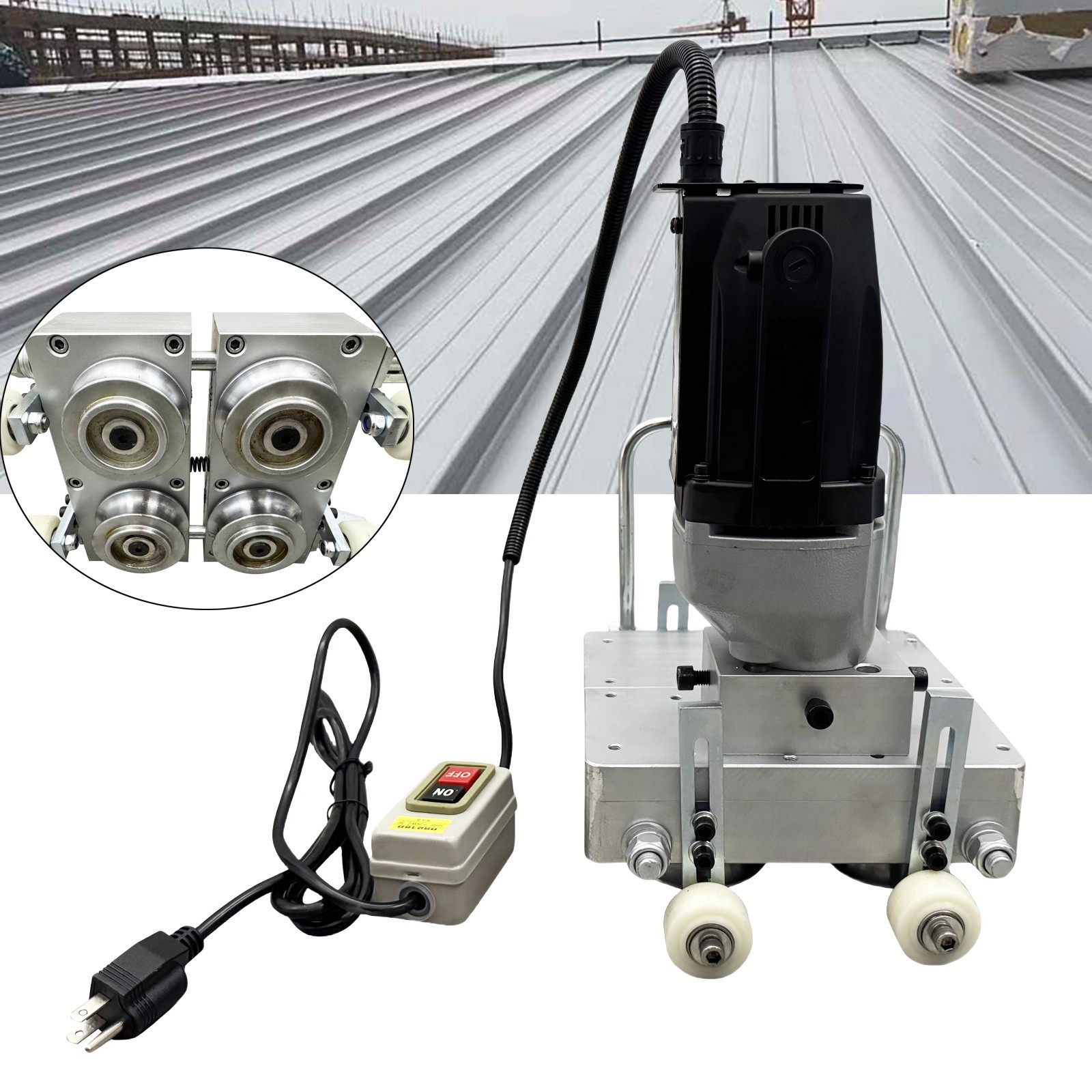 110V 1PH 430 Type Colored Steel Tile Seamer Standing Seam Metal Roof Machine