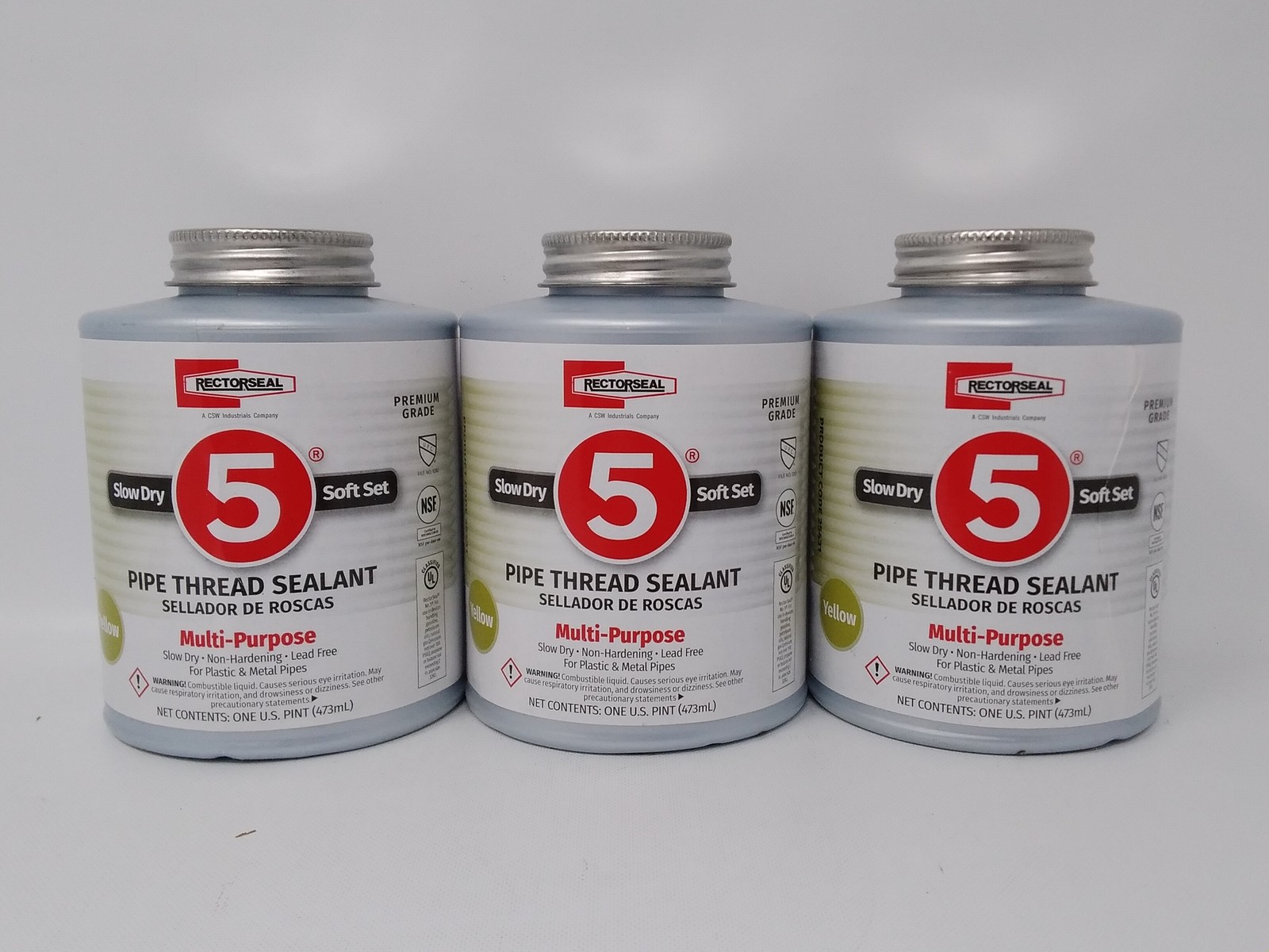 RectorSeal 5 Multi-Purpose Pipe Thread Sealant Slow Dry Non-Hardening 3pk