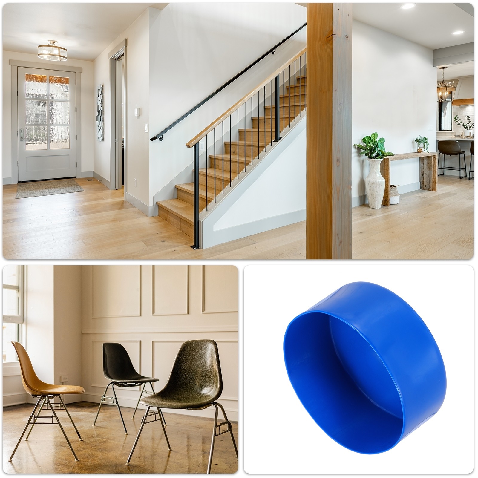 115mm(4 1/2″) ID Rubber End Caps Pipe & Fence Post Protectors Blue