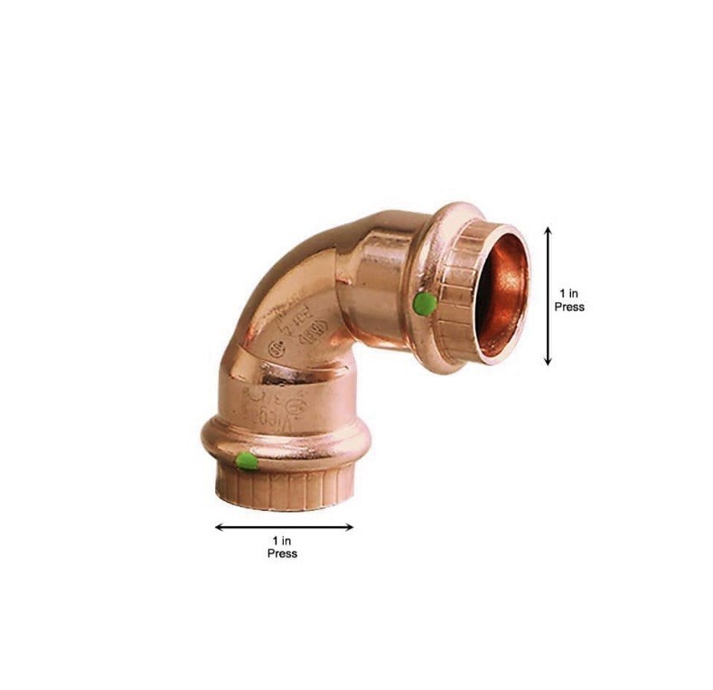 Viega ProPress 1in Copper 90° Elbow Press-Fit Fitting, 5 Pack (77630)