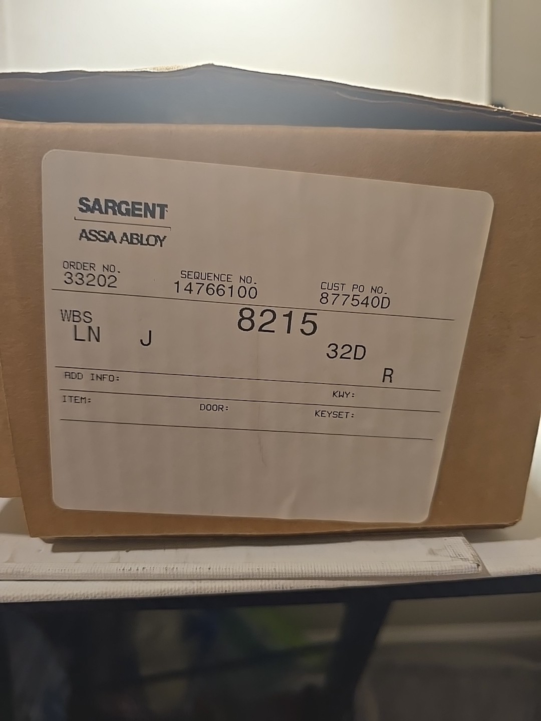 SARGENT ASSA ABLOY 8215 LN J 32D R Mortise Lock Satin Silver HD Commercial