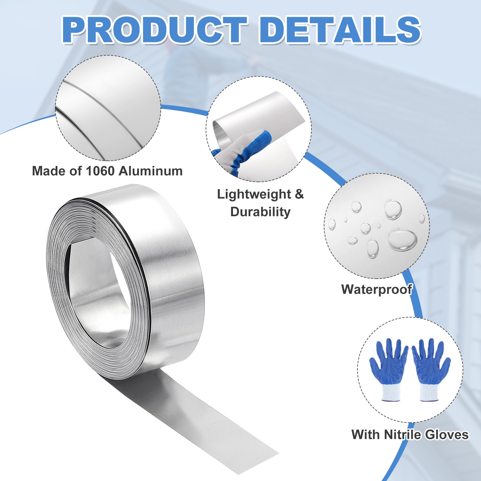 1060 Aluminum Flashing Roll, 118″ X0.4″ X0.016″ Aluminum Roof Panels