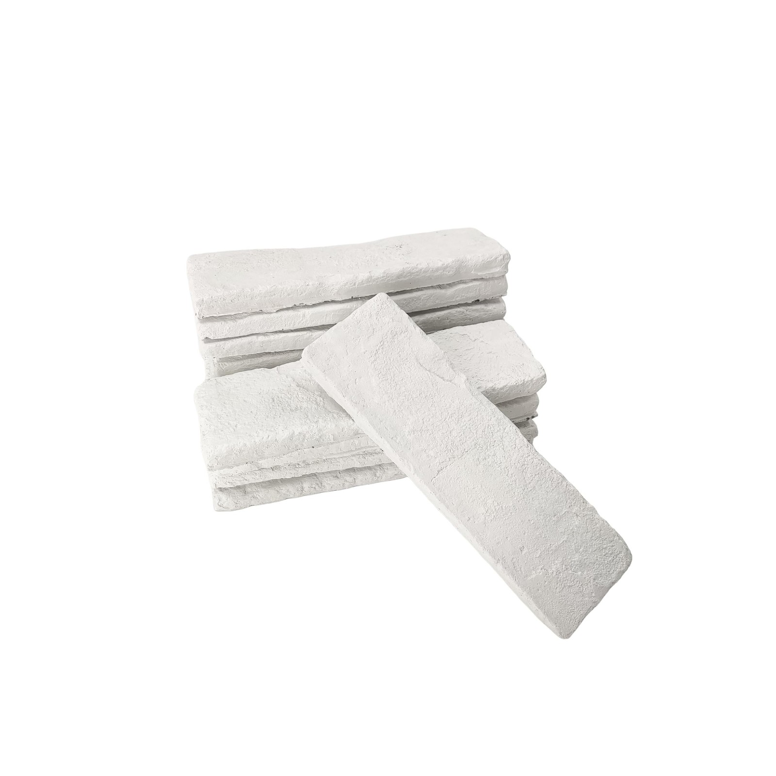 40 Pcs White Thin Brick Veneers, 2.4″ x 7.9″ Wall Brick, 3D Faux Brick for Ki…