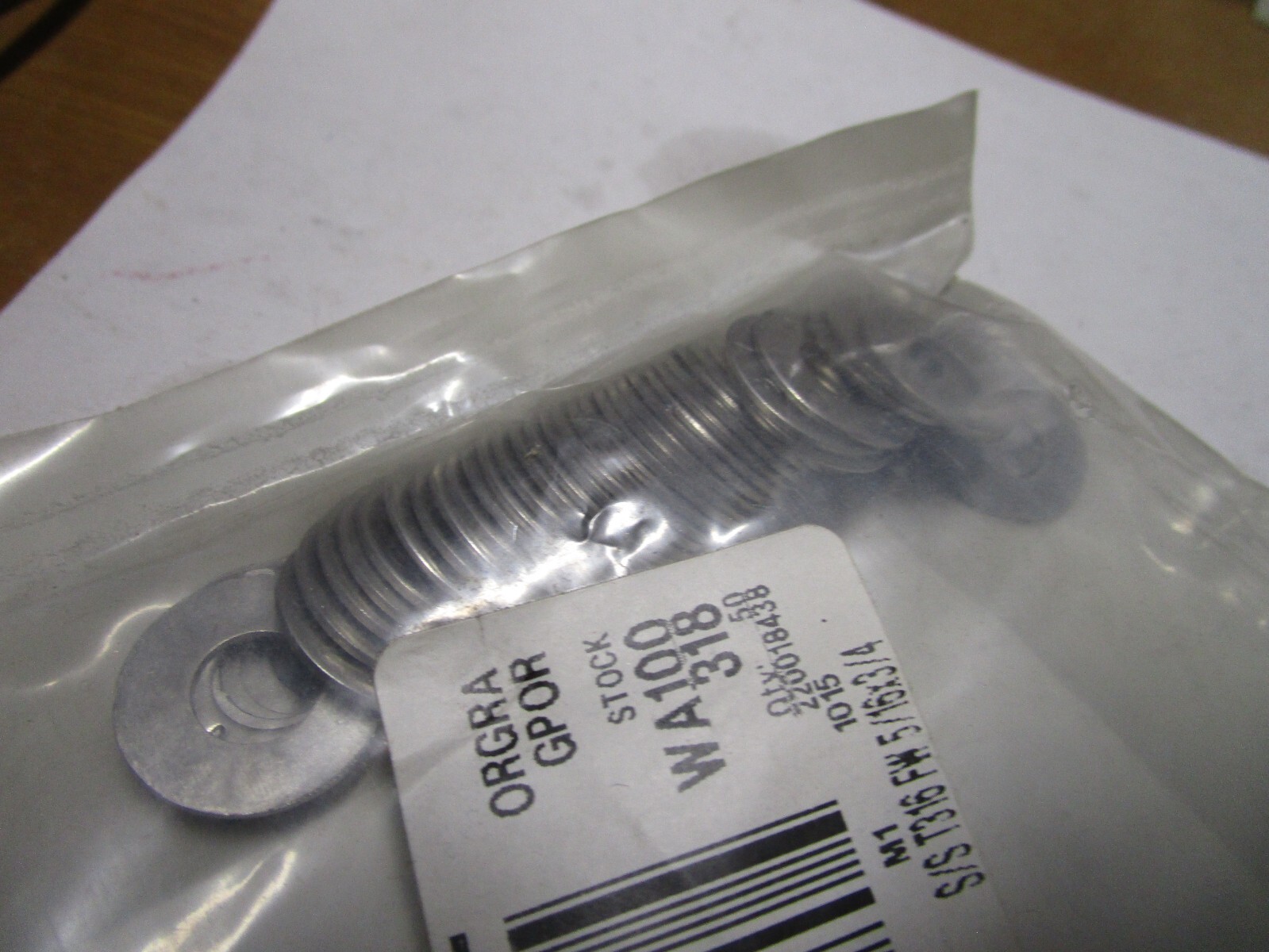 5/16″ 316 Stainless Steel Small OD Flat Washer QTY 50