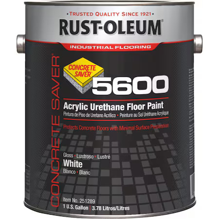 Rust-Oleum 251289 1 Gal Floor Paint, Gloss Finish, White, Solvent Base