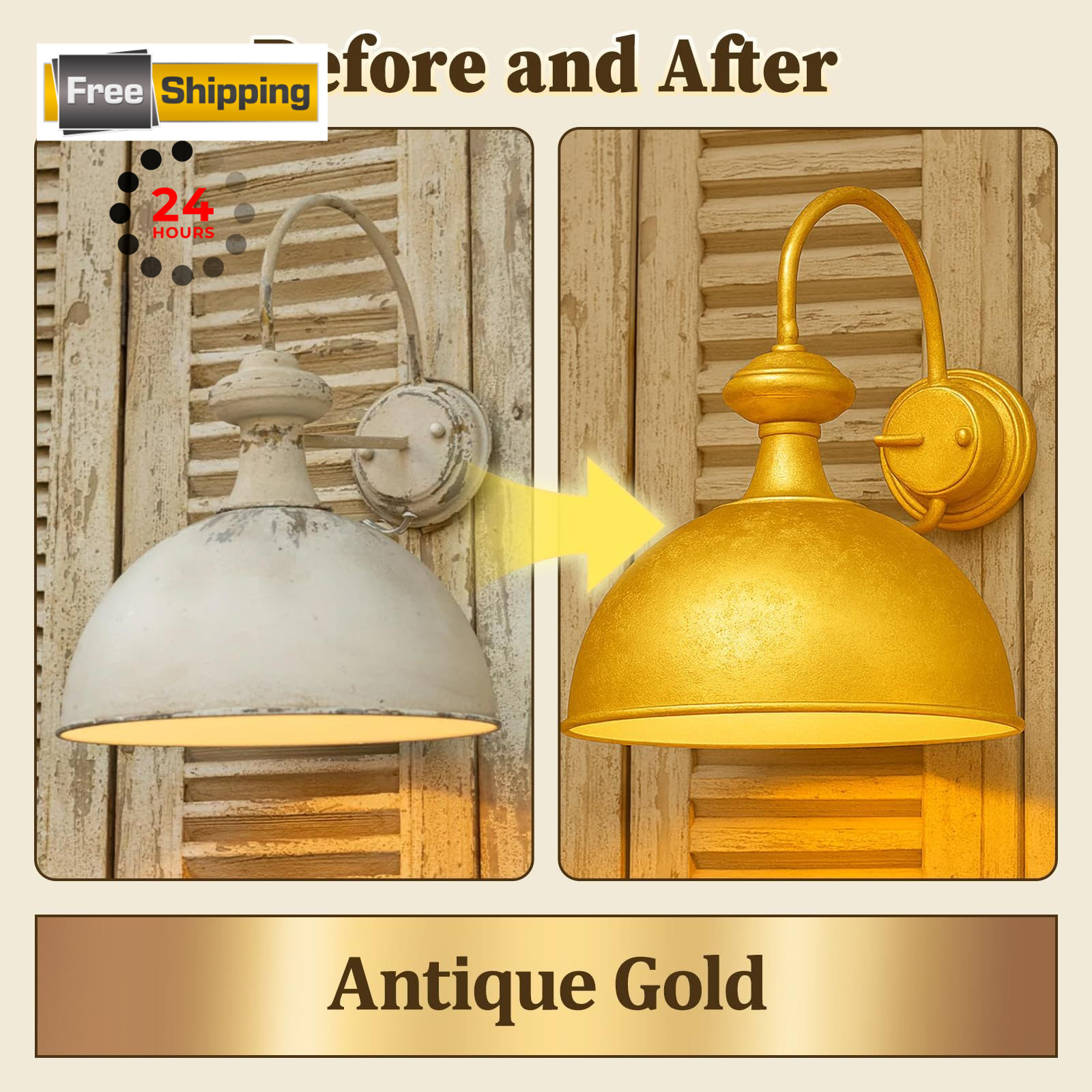 CIONIA Gold Paint Metallic Acrylic, 1 Fl Oz (Pack of 1), Antique