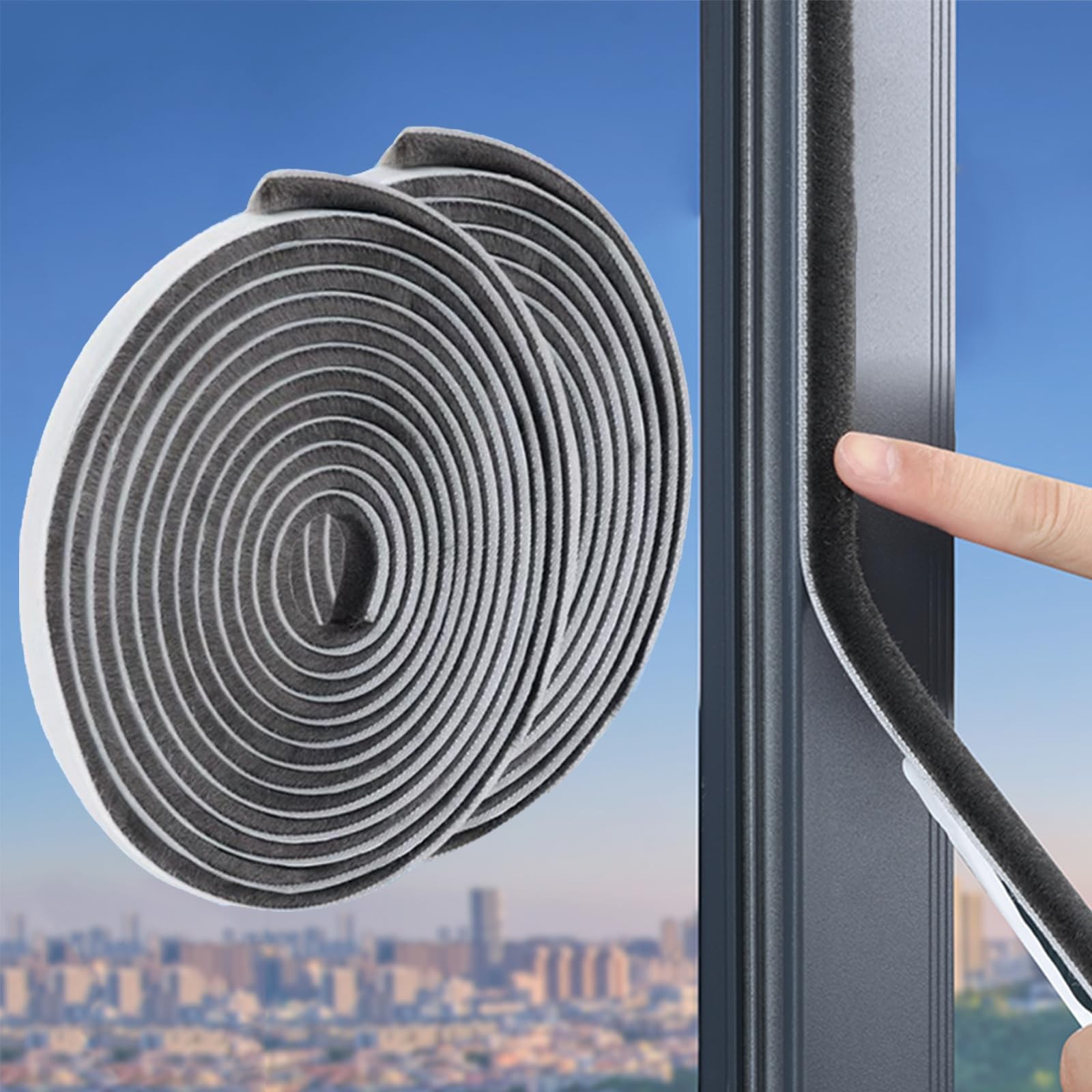 66 Feet Brush Weather 2Pack 33Feet x 0.2in x 0.35in Backing, Gray