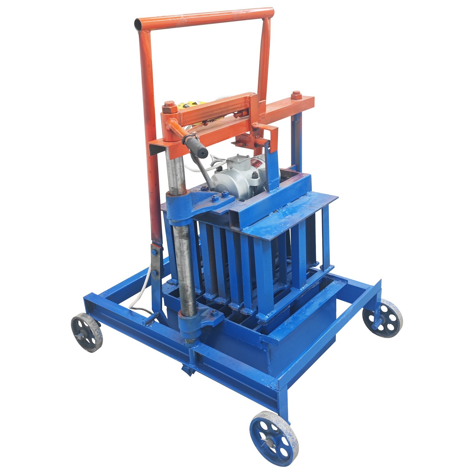 Hand-propelled Hollow Brick Maker 220V H4 4 Blocks Per Cycle Soil Block Former