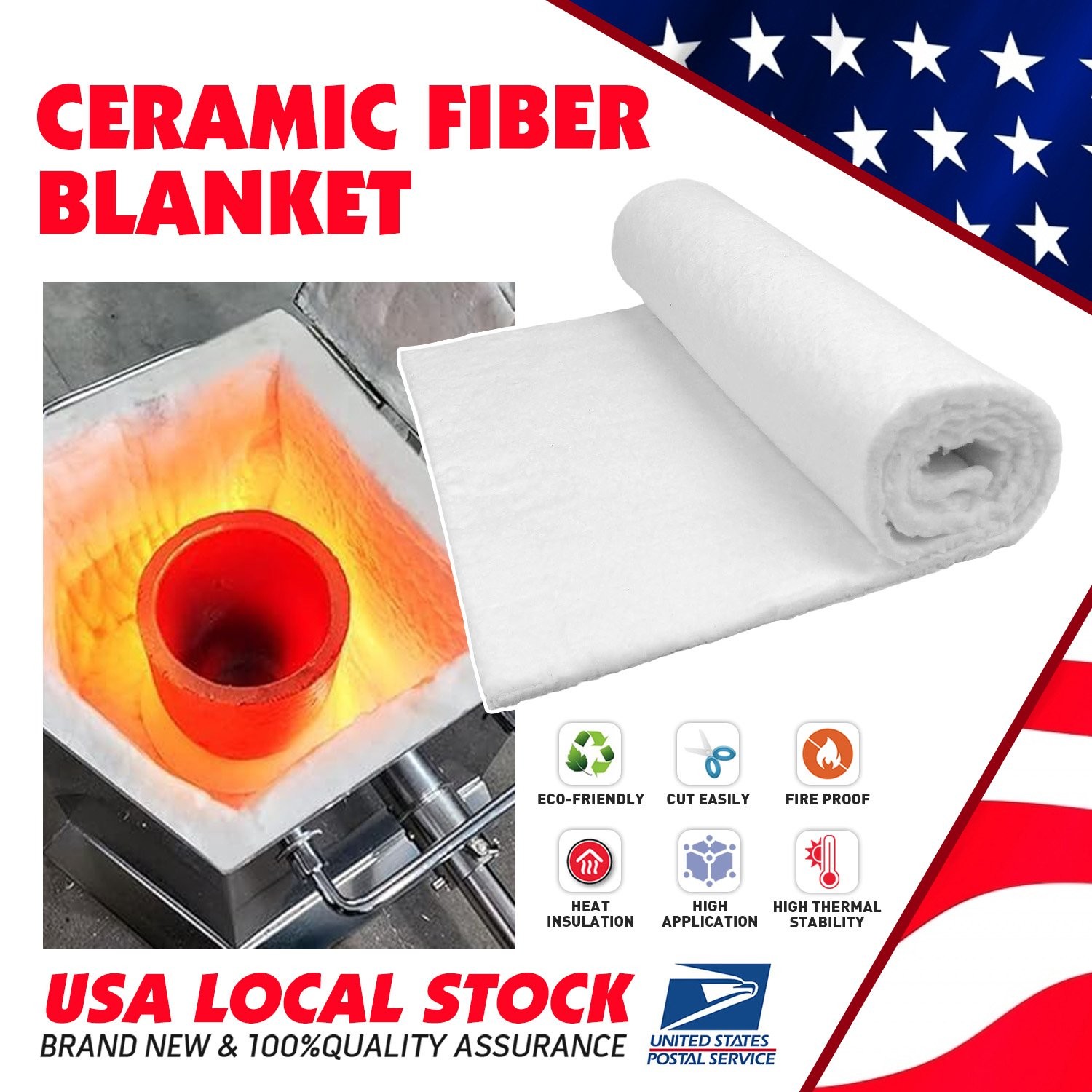 16″x24″ Lightweight Ceramic Fiber Insulation Cotton Reduces Energy Consumption