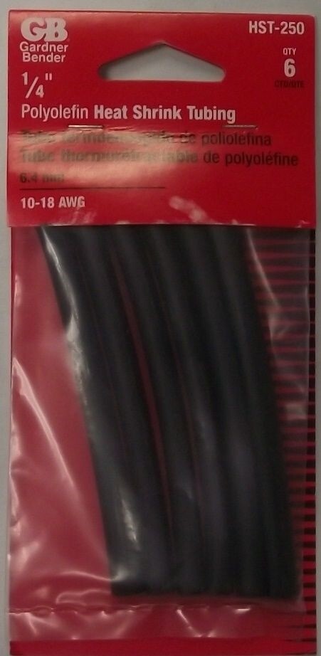 Gardner Bender HST-250 1/4″ Polyolefin Heat Shrink Tubing 6pk.