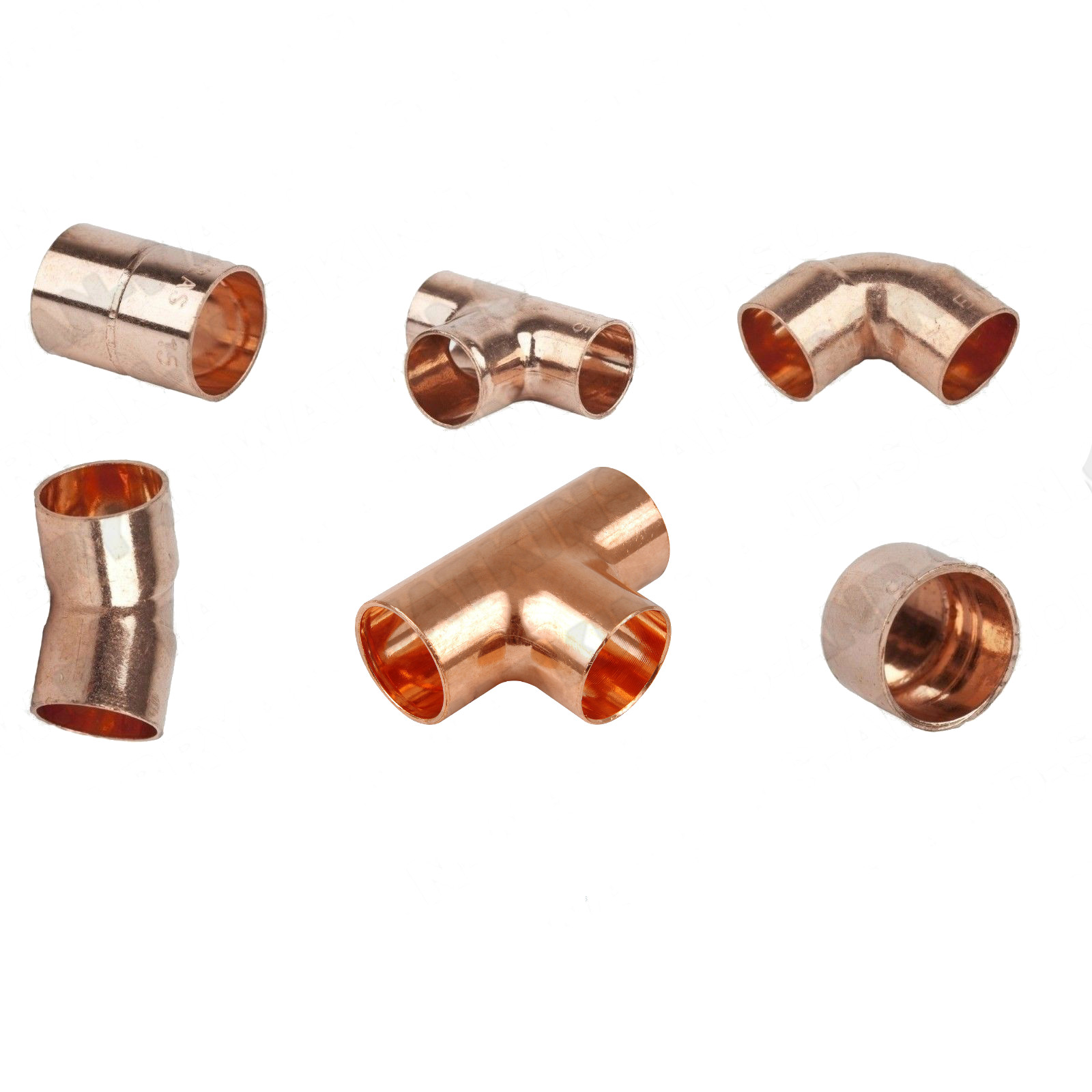 8mm End Feed Copper Fittings Plumbing Straight Coupling Stop End Cap Elbow Tee
