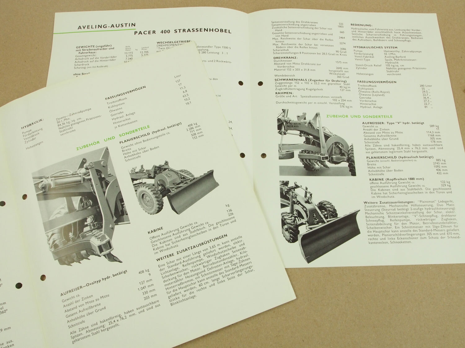 6 1965 Aveling Austin Barford Pacer 99-H Pacer 400 MG MGH Super 500 Brochures