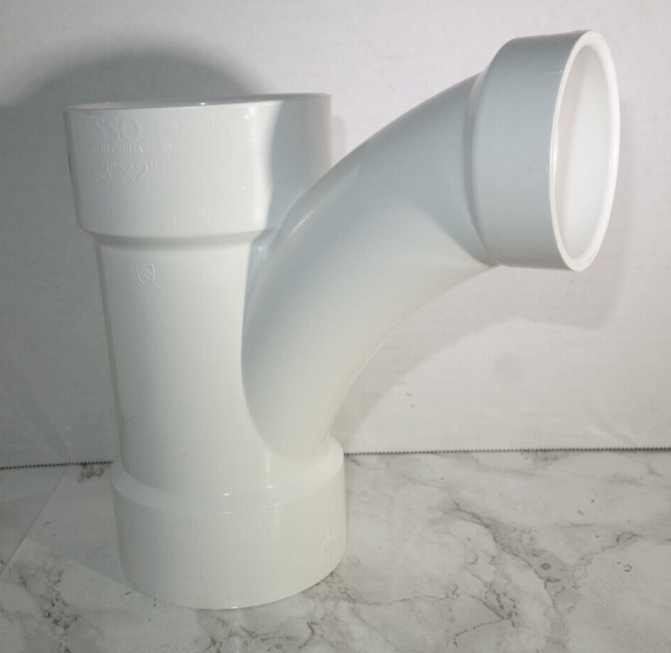 Lesso 3 Inch x 3″ x 2″ PVC DWV Reducing Combination Tee Wye 1/8 Bend LP502-338