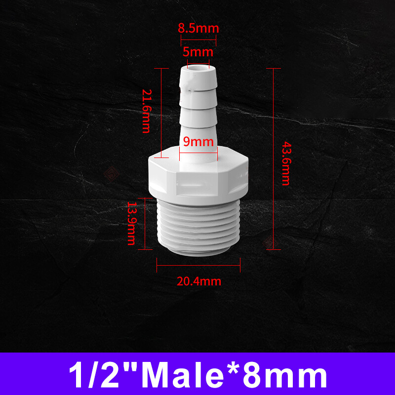White/Grey/Blue Pagoda PVC Pipe Connector Female Fitting Adapter To Hose 8~16mm
