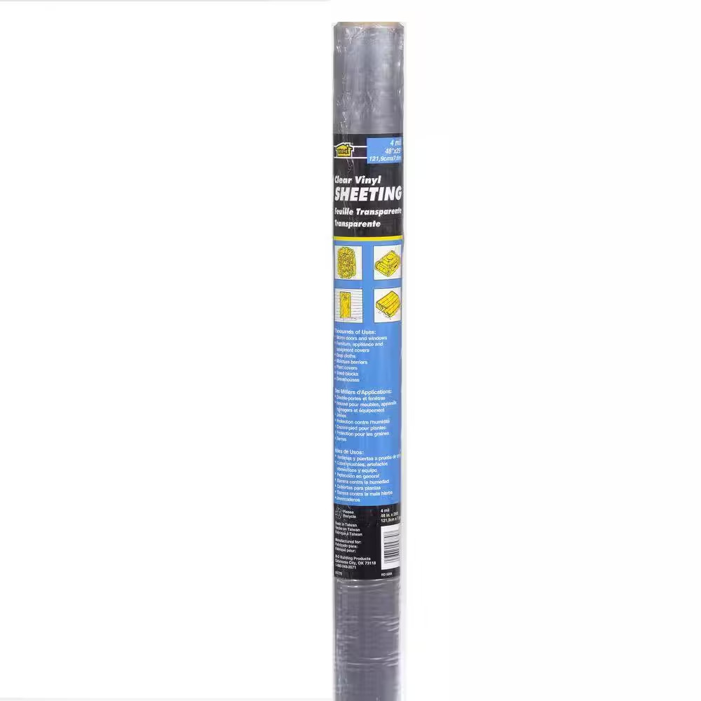 48 In. X 25 Ft. 4 Mil Clear Film Sheeting Weatherstrip Adhesive