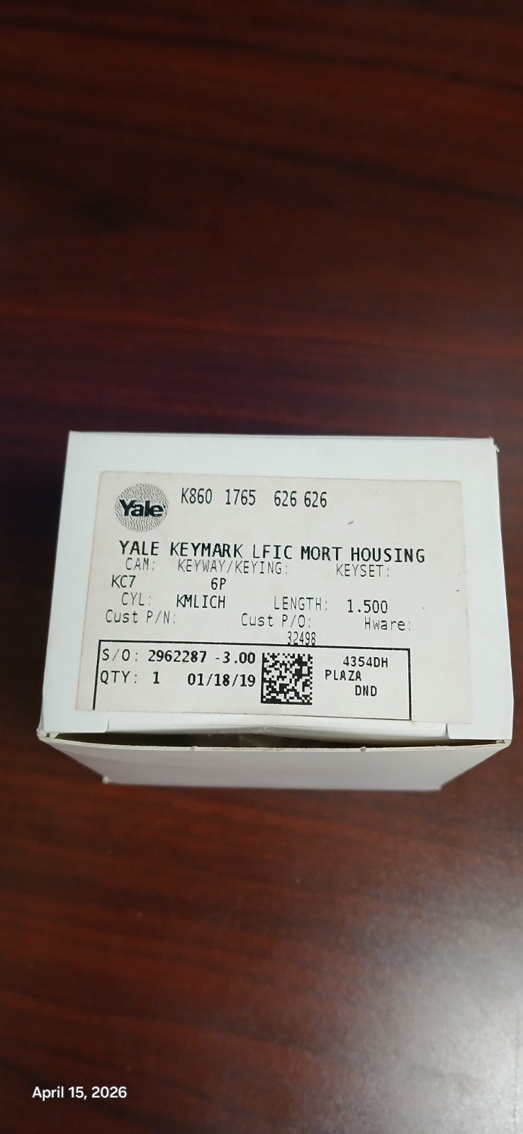 Yale Accentra Mortise Cylinder Housing 6 pin LFIC K860-626